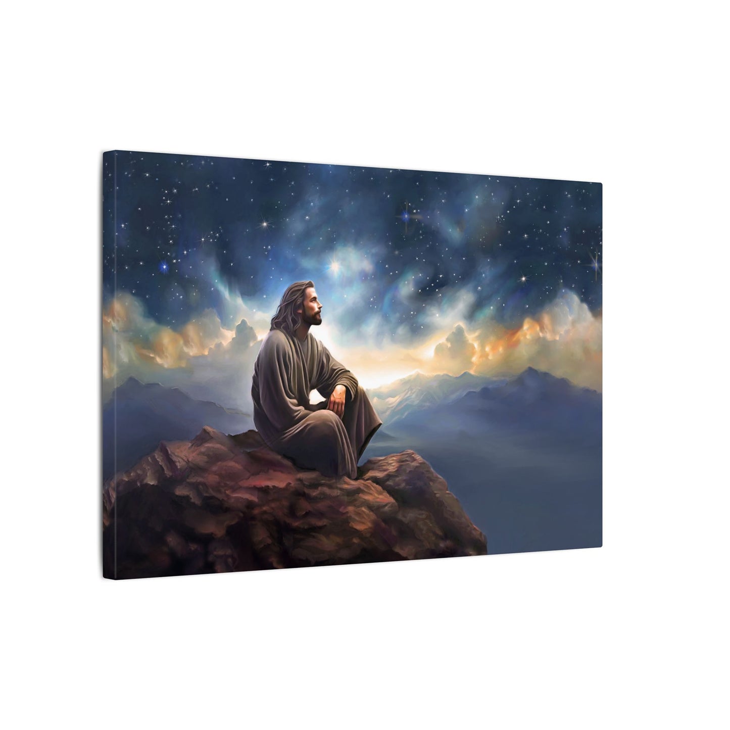 Jesus With The Stars, Fine Art Canvas Print, many sizes, Canvas, Christian Gift, Christian art, Missionary Gift