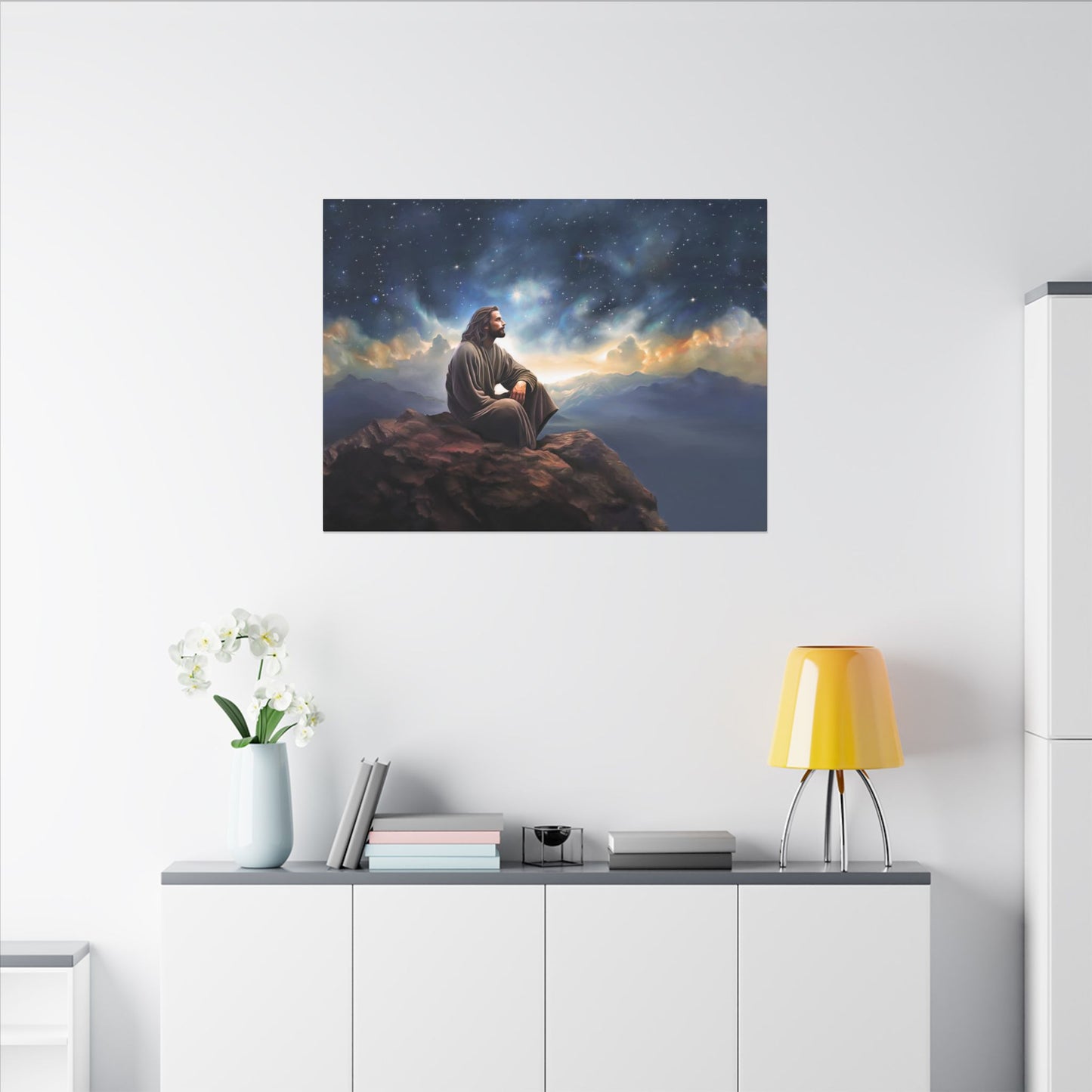 Jesus With The Stars, Fine Art Canvas Print, many sizes, Canvas, Christian Gift, Christian art, Missionary Gift