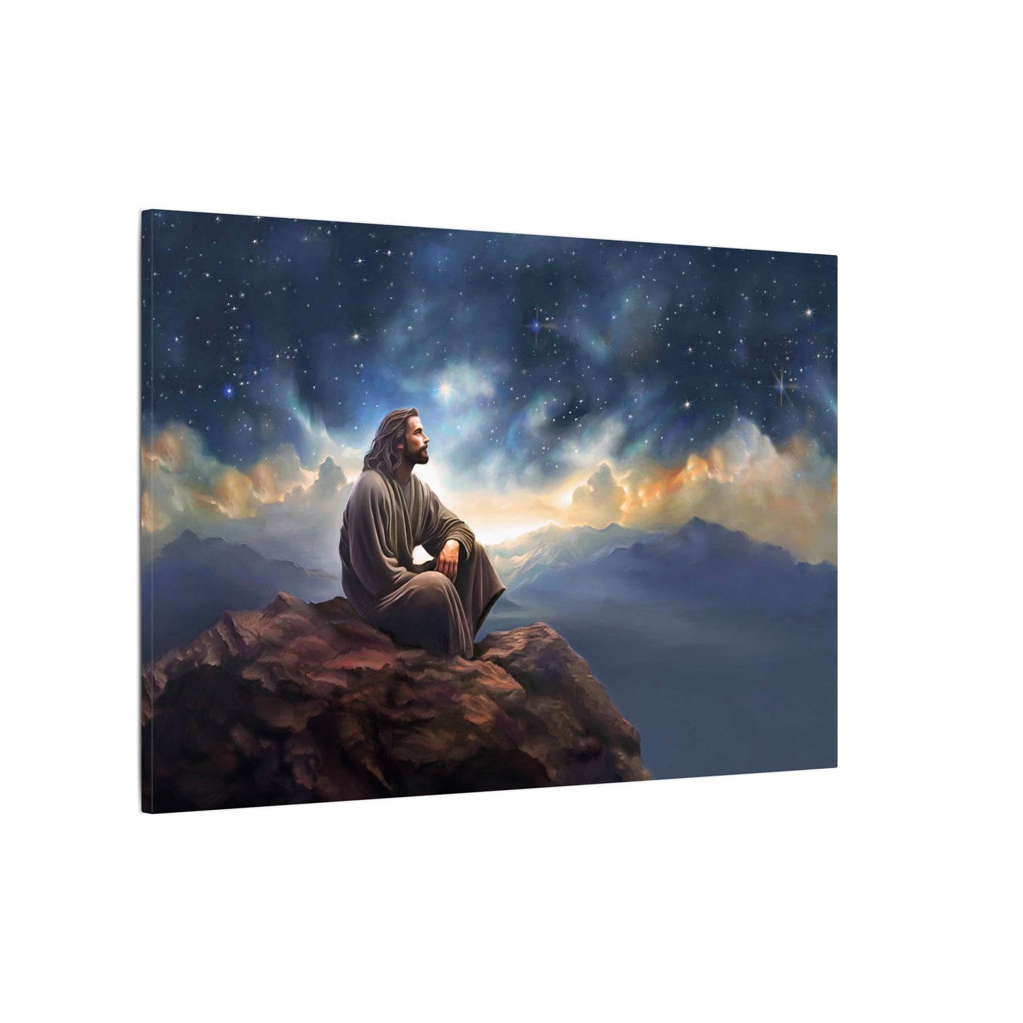 Jesus With The Stars, Fine Art Canvas Print, many sizes, Canvas, Christian Gift, Christian art, Missionary Gift