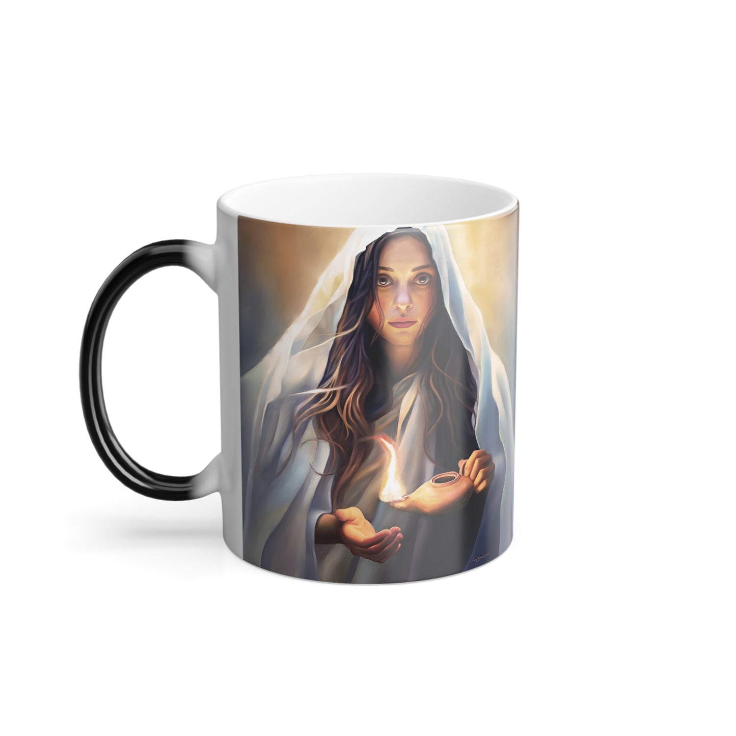 Mary Magdalene Magic Mug Fun Color Morphing 11oz - Missionary Gift, Mary Magdalene and or 10 Virgins Fun Gift, Gift for Young Women Missionaries