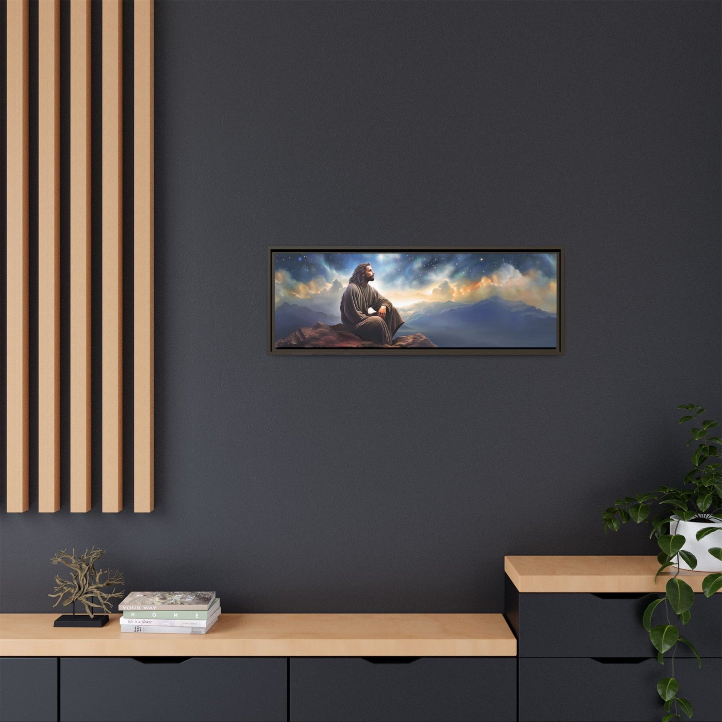 Jesus With The Stars, Framed Fine Art Canvas Print of Handmade Art, many sizes, Christian Art, Christian Gifts