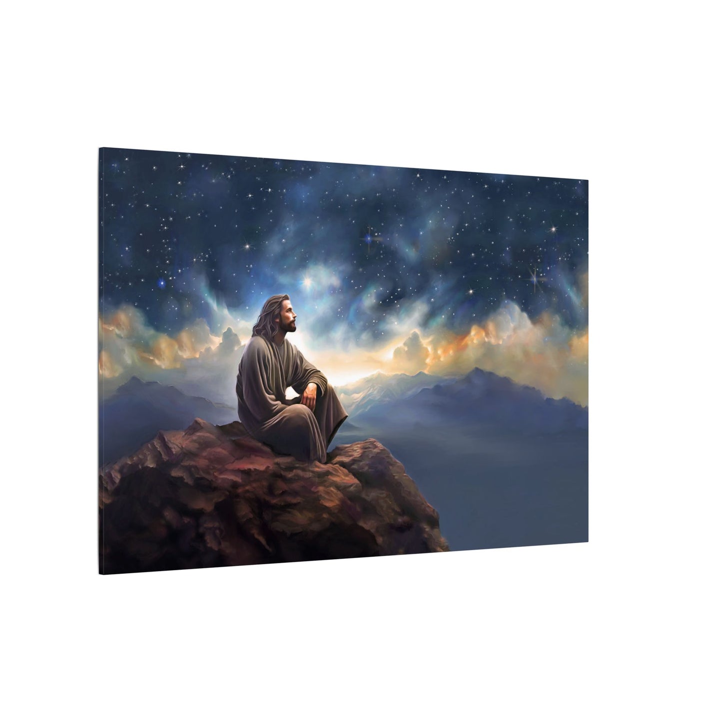 Jesus With The Stars, Fine Art Canvas Print, many sizes, Canvas, Christian Gift, Christian art, Missionary Gift