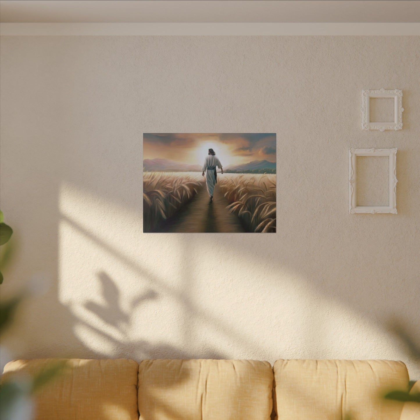 Called To Serve, Fine Art Canvas Print, Missionary Gift, many sizes, Jesus Christ walking through a wheat field, Christian Art