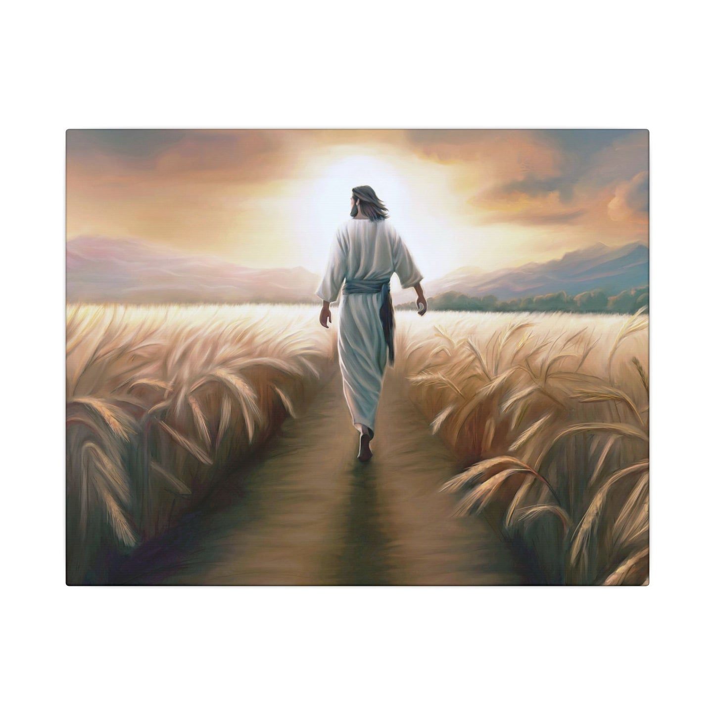 Called To Serve, Fine Art Canvas Print, Missionary Gift, many sizes, Jesus Christ walking through a wheat field, Christian Art