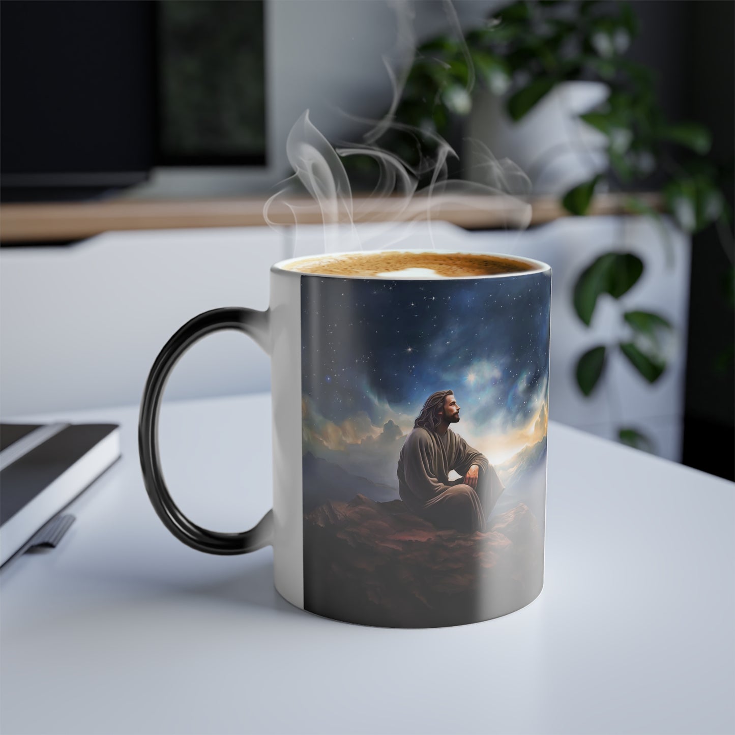 Jesus with The Stars Fun and spiritual Color Morphing Mug, Missionary Gift, Christmas Gift, Jesus Cup, Jesus Gift, Christian gift, 11oz