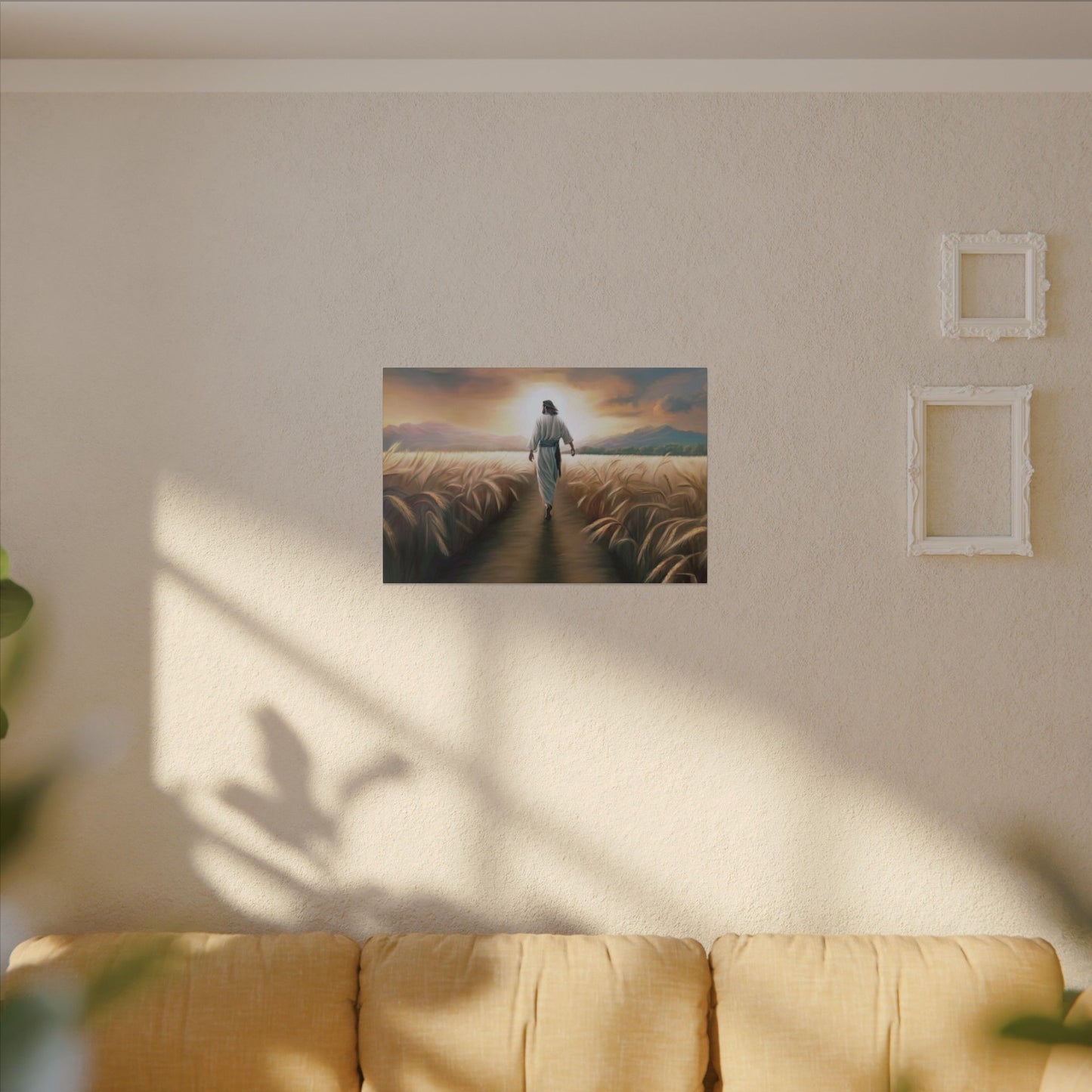 Called To Serve, Fine Art Canvas Print, Missionary Gift, many sizes, Jesus Christ walking through a wheat field, Christian Art
