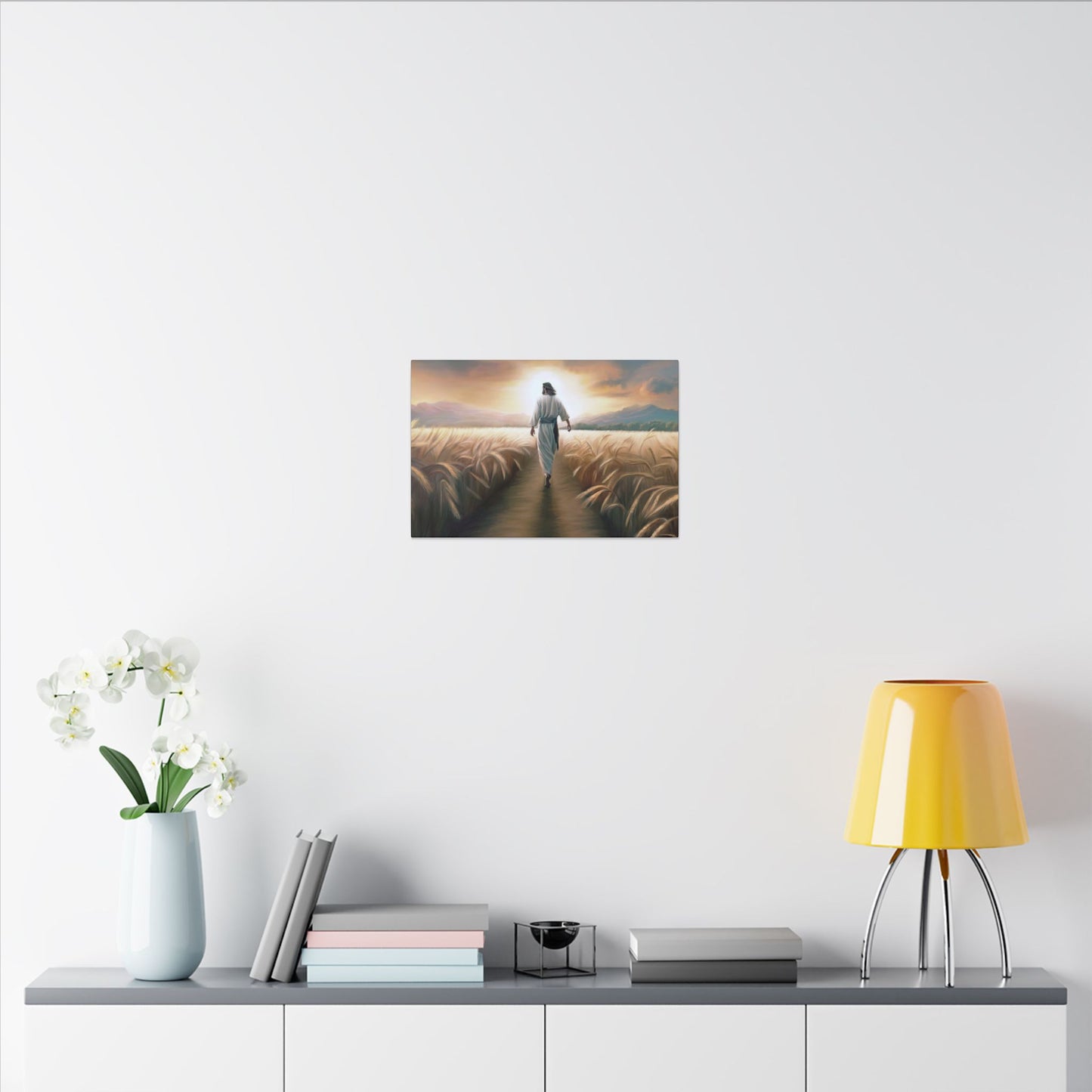 Called To Serve, Fine Art Canvas Print, Missionary Gift, many sizes, Jesus Christ walking through a wheat field, Christian Art