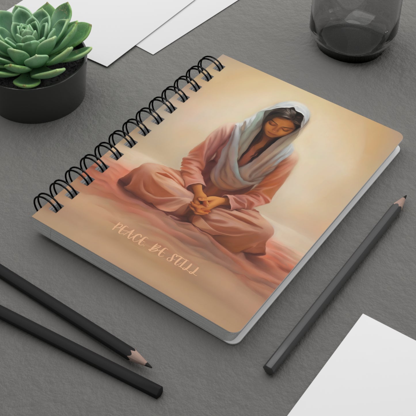 Stillness Spiritual Stationary, Missionary Spiritual Journal and Mindfulness gift, Meditation gift, Spiral Bound Journal