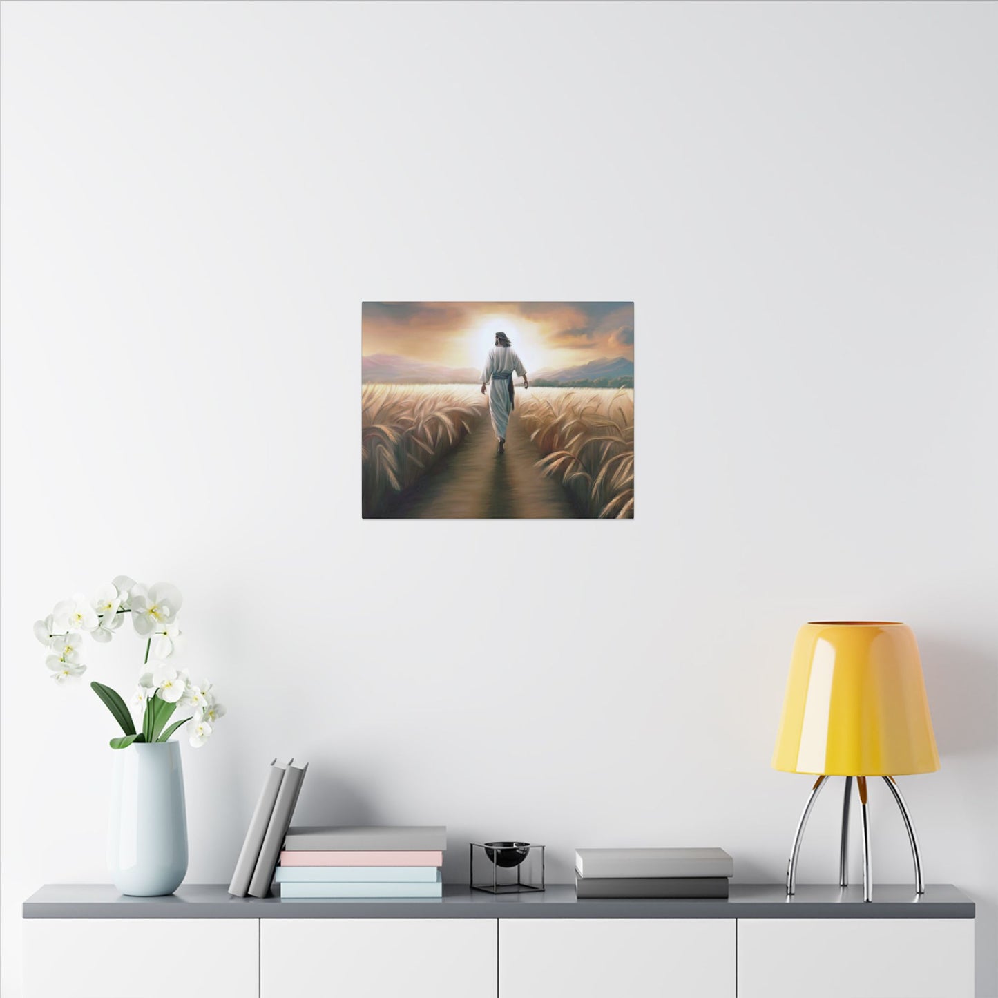 Called To Serve, Fine Art Canvas Print, Missionary Gift, many sizes, Jesus Christ walking through a wheat field, Christian Art