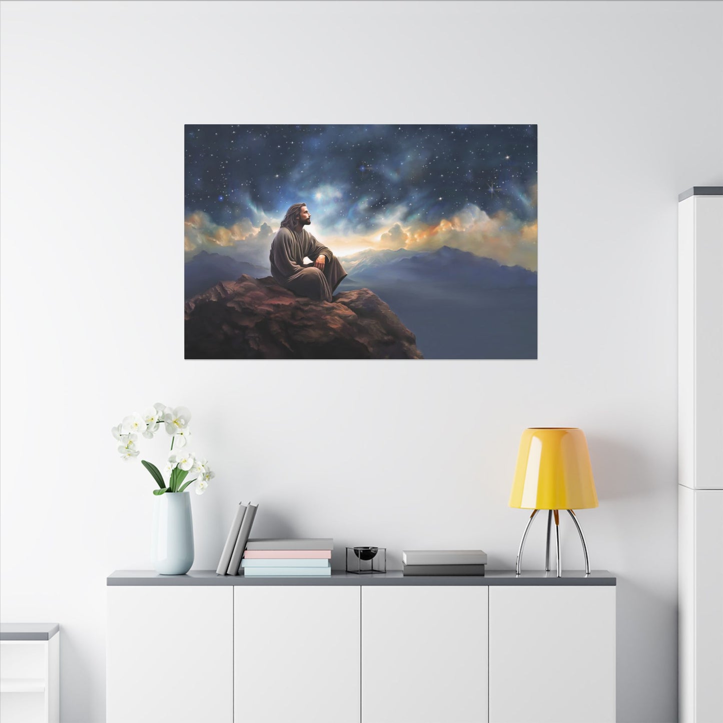 Jesus With The Stars, Fine Art Canvas Print, many sizes, Canvas, Christian Gift, Christian art, Missionary Gift