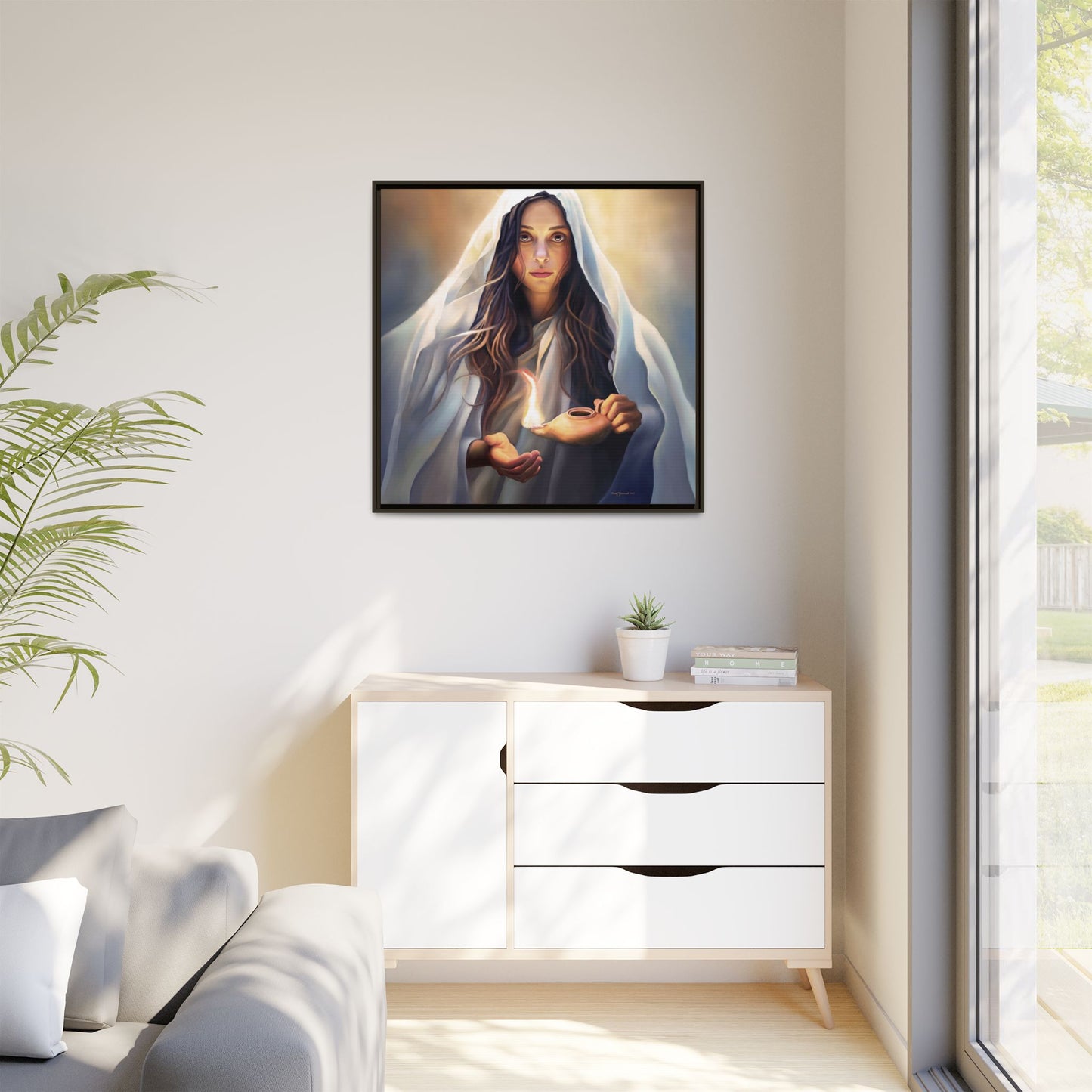 Mary Magdalene Woman Courage Framed Canvas Print of Painting, Female Discipleship, Beautiful Inspirational Art for Christians and Girls, 10 Virgins