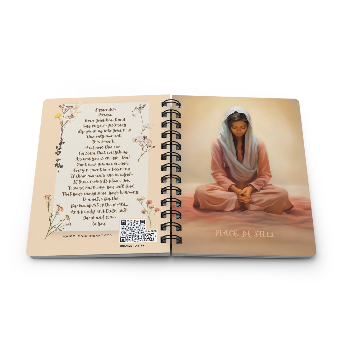 Stillness Spiritual Stationary, Missionary Spiritual Journal and Mindfulness gift, Meditation gift, Spiral Bound Journal