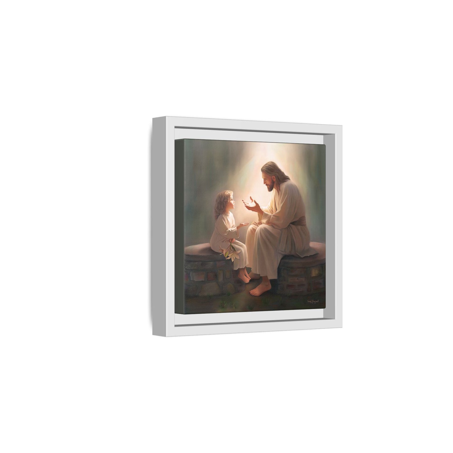 You Are The Light Fine Art Canvas Print, Framed, Picture of Jesus, Christian Gift, Christian Art, Jesus Christ Art with Child, Framed