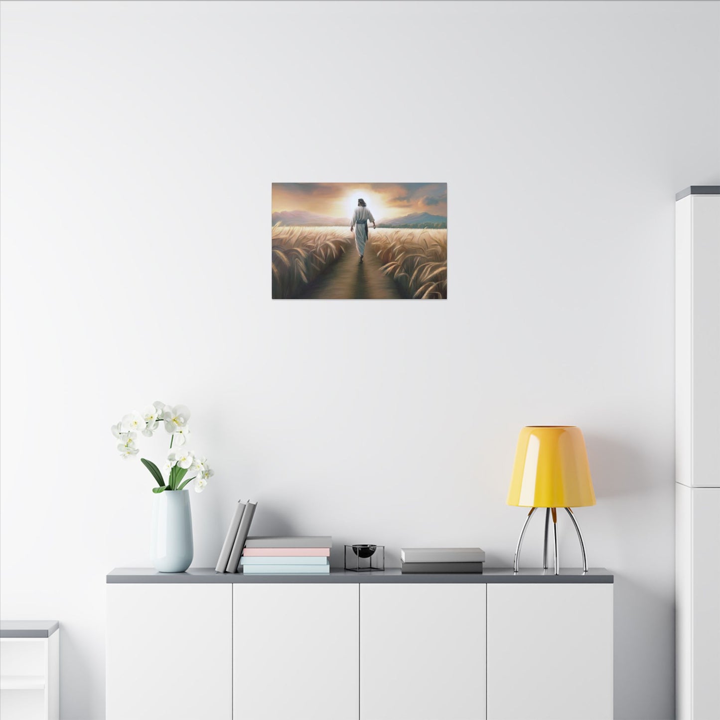 Called To Serve, Fine Art Canvas Print, Missionary Gift, many sizes, Jesus Christ walking through a wheat field, Christian Art