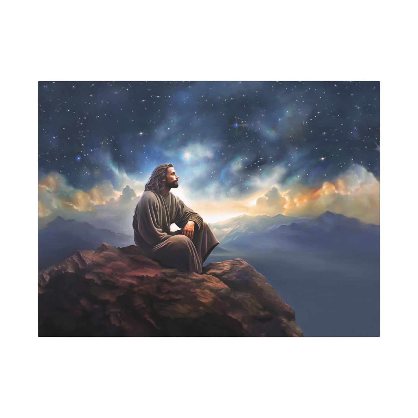 Jesus With The Stars, Fine Art Canvas Print, many sizes, Canvas, Christian Gift, Christian art, Missionary Gift