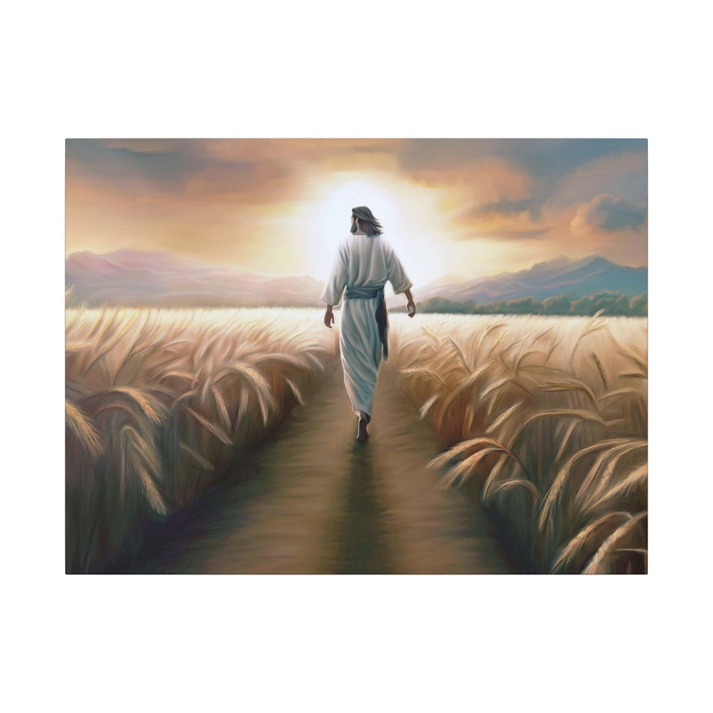 Called To Serve, Fine Art Canvas Print, Missionary Gift, many sizes, Jesus Christ walking through a wheat field, Christian Art