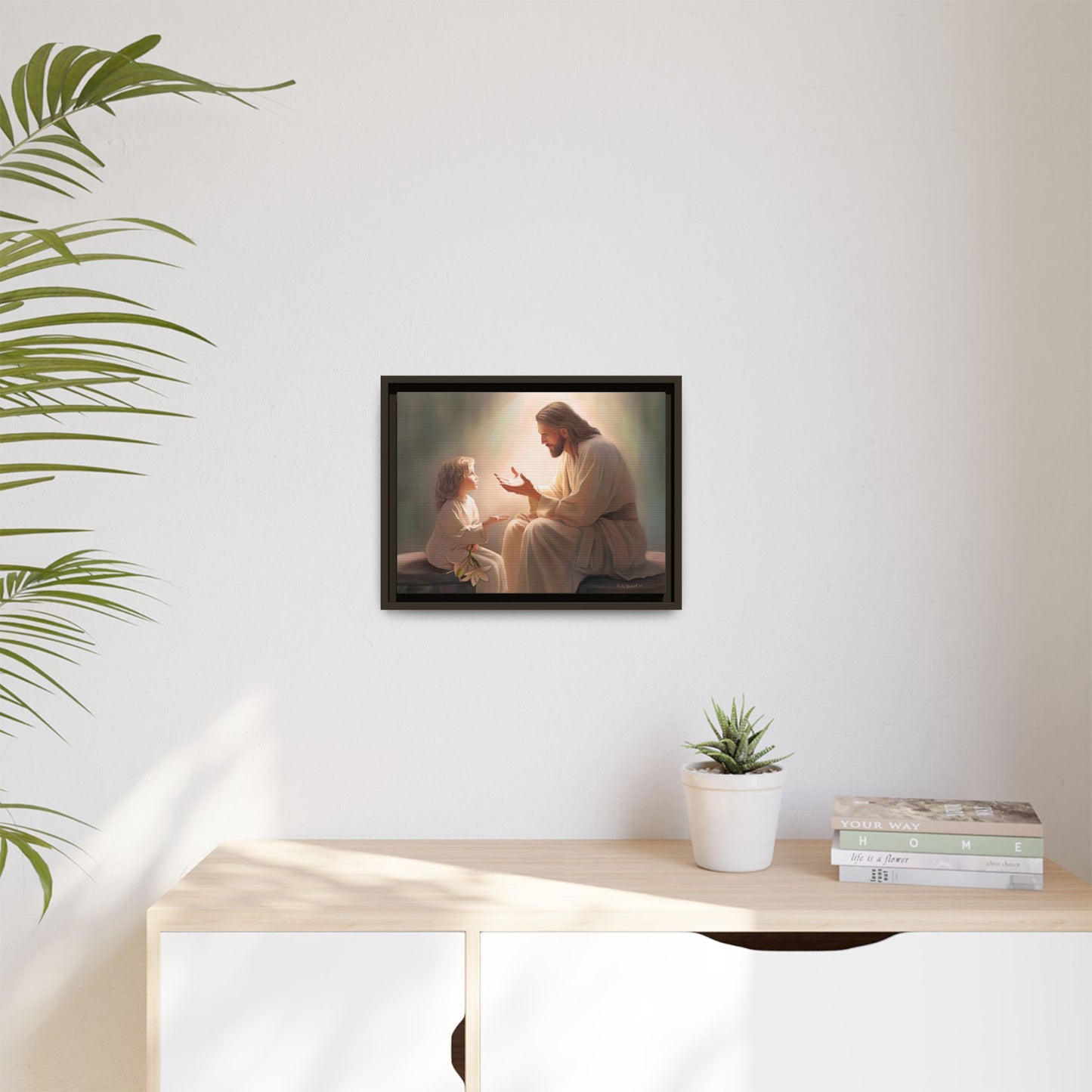 You Are The Light Fine Art Canvas Print, Framed, Picture of Jesus, Christian Gift, Christian Art, Jesus Christ Art with Child, Framed