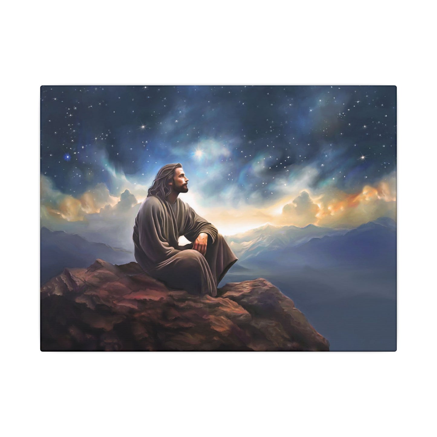 Jesus With The Stars, Fine Art Canvas Print, many sizes, Canvas, Christian Gift, Christian art, Missionary Gift