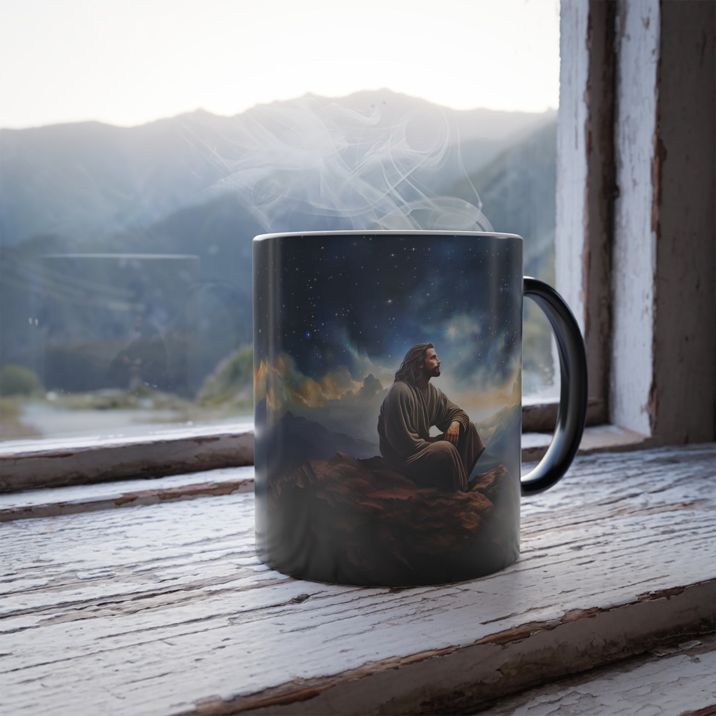 Jesus with The Stars Fun and spiritual Color Morphing Mug, Missionary Gift, Christmas Gift, Jesus Cup, Jesus Gift, Christian gift, 11oz