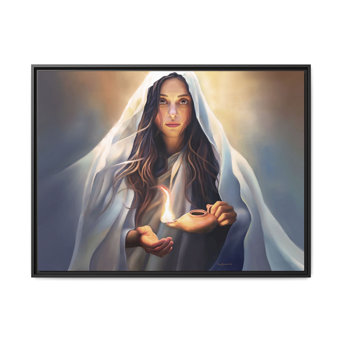 Mary Magdalene Woman Courage Framed Canvas Print of Painting, Female Discipleship, Beautiful Inspirational Art for Christians and Girls, 10 Virgins