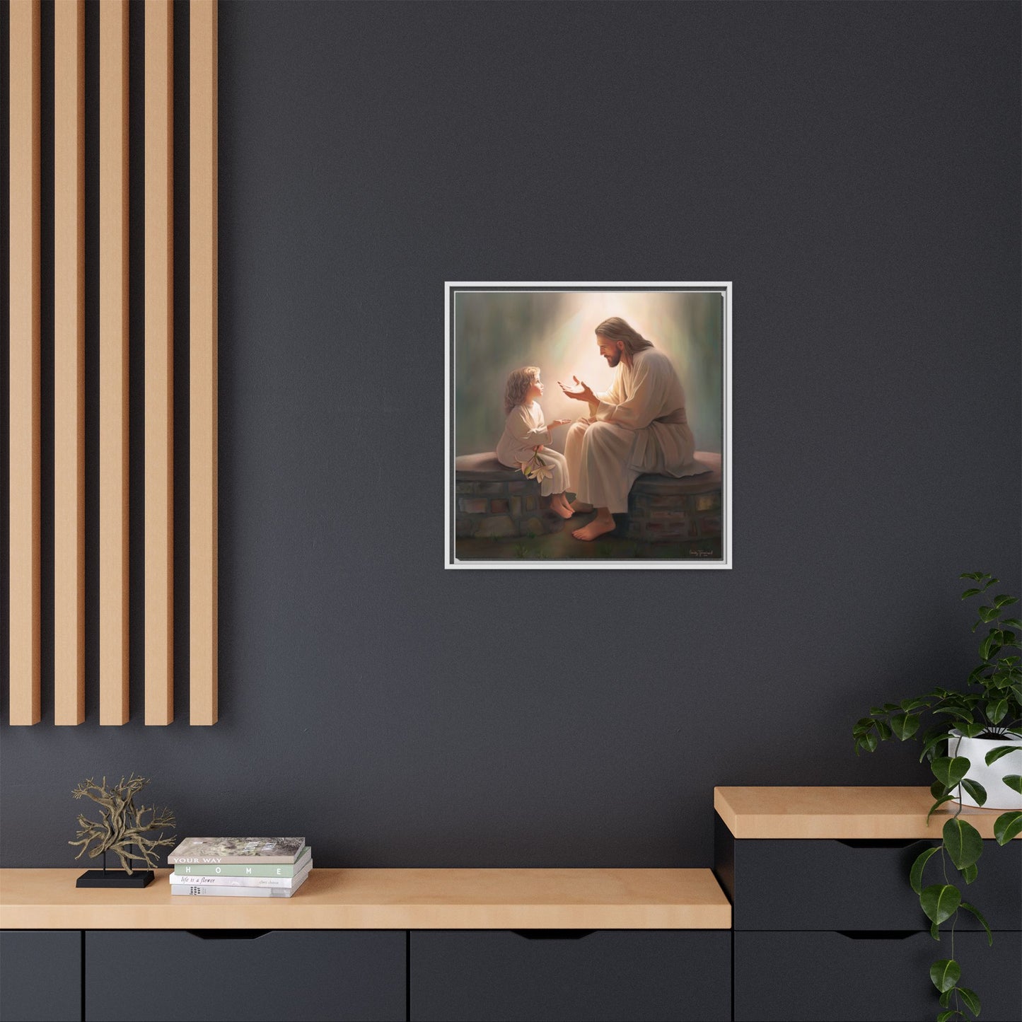 You Are The Light Fine Art Canvas Print, Framed, Picture of Jesus, Christian Gift, Christian Art, Jesus Christ Art with Child, Framed