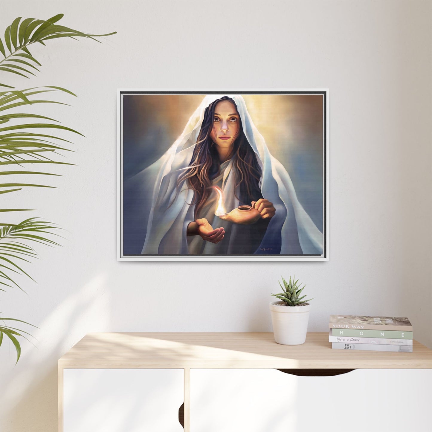 Mary Magdalene Woman Courage Framed Canvas Print of Painting, Female Discipleship, Beautiful Inspirational Art for Christians and Girls, 10 Virgins