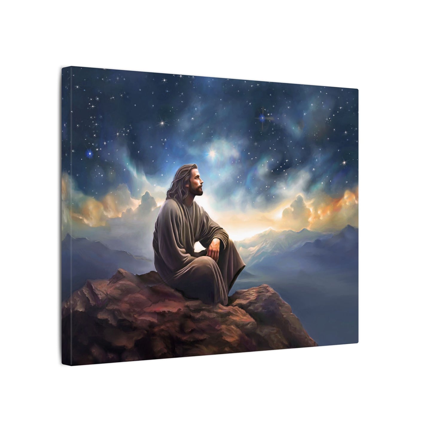 Jesus With The Stars, Fine Art Canvas Print, many sizes, Canvas, Christian Gift, Christian art, Missionary Gift