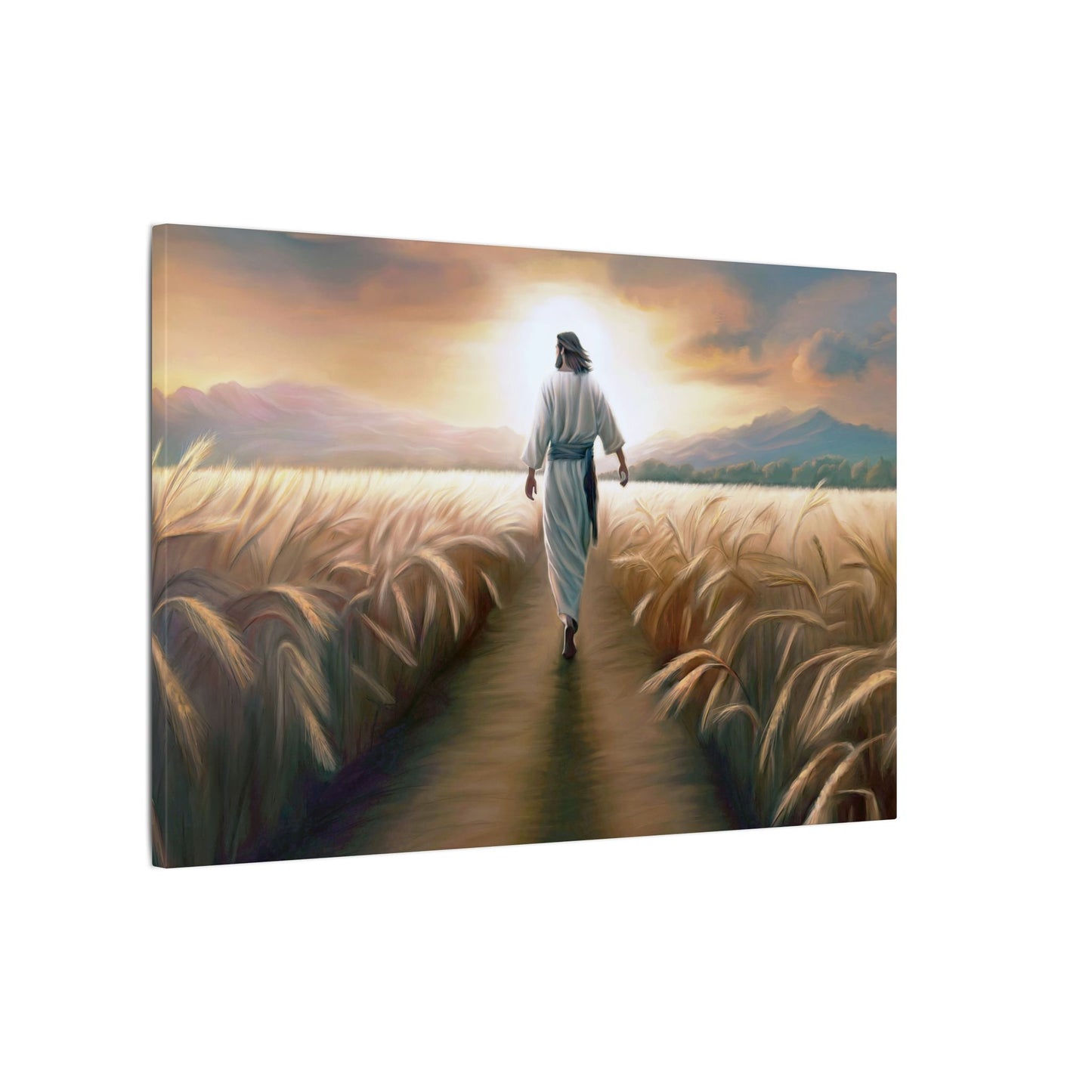 Called To Serve, Fine Art Canvas Print, Missionary Gift, many sizes, Jesus Christ walking through a wheat field, Christian Art