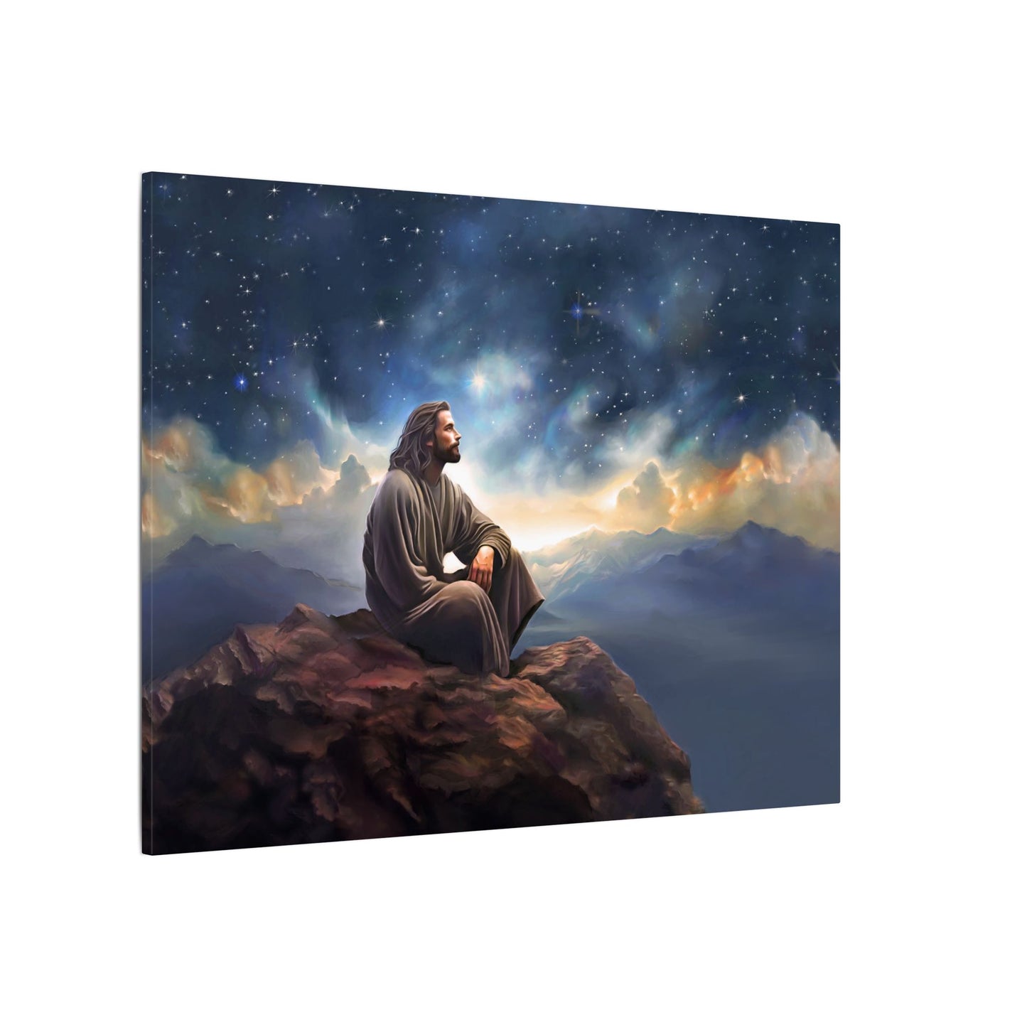 Jesus With The Stars, Fine Art Canvas Print, many sizes, Canvas, Christian Gift, Christian art, Missionary Gift