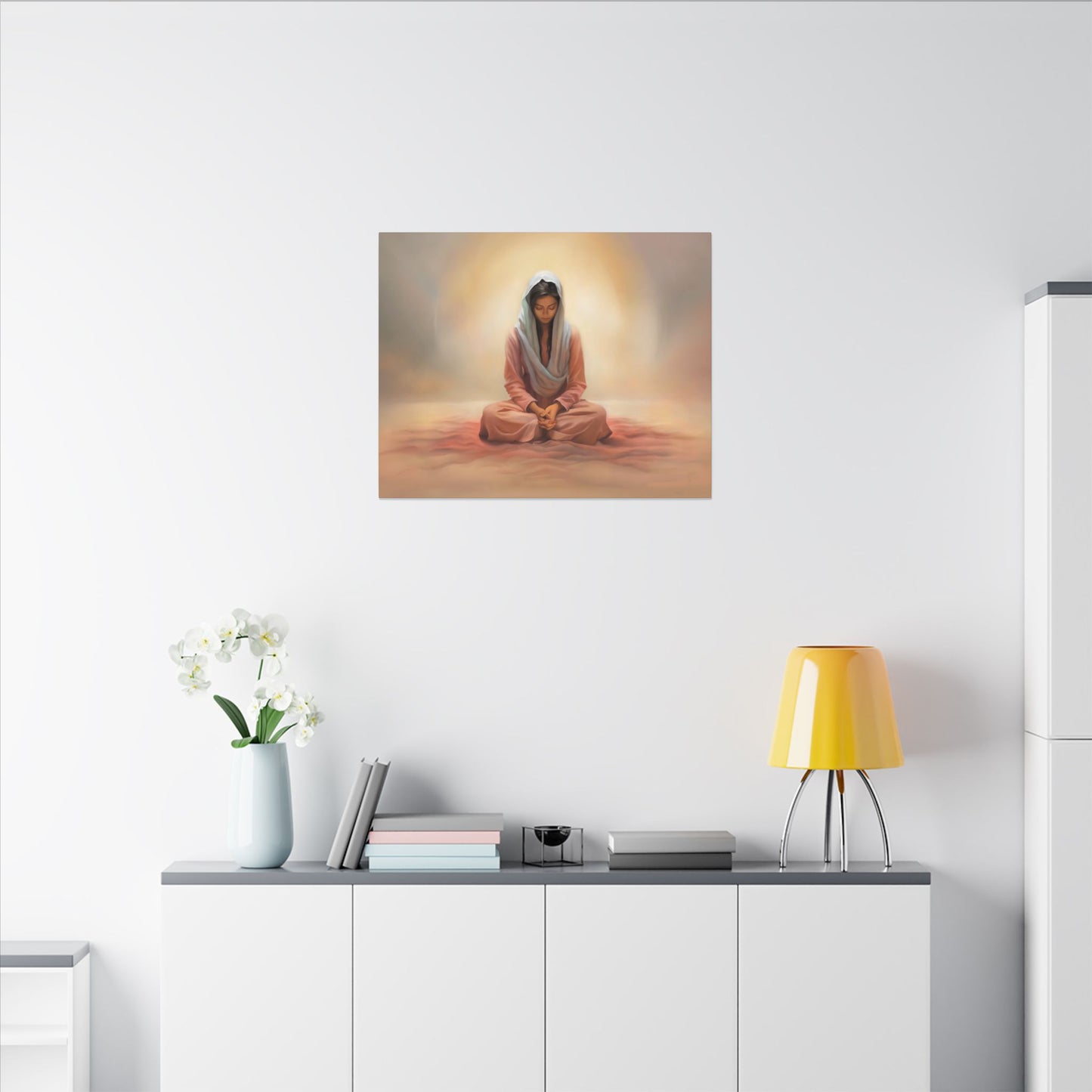 Stillness Canvas Print, Female Discipleship Collection, Stillness Fine Art Canvas Print, Gift for Her, Christian Artwork, Home Gift,