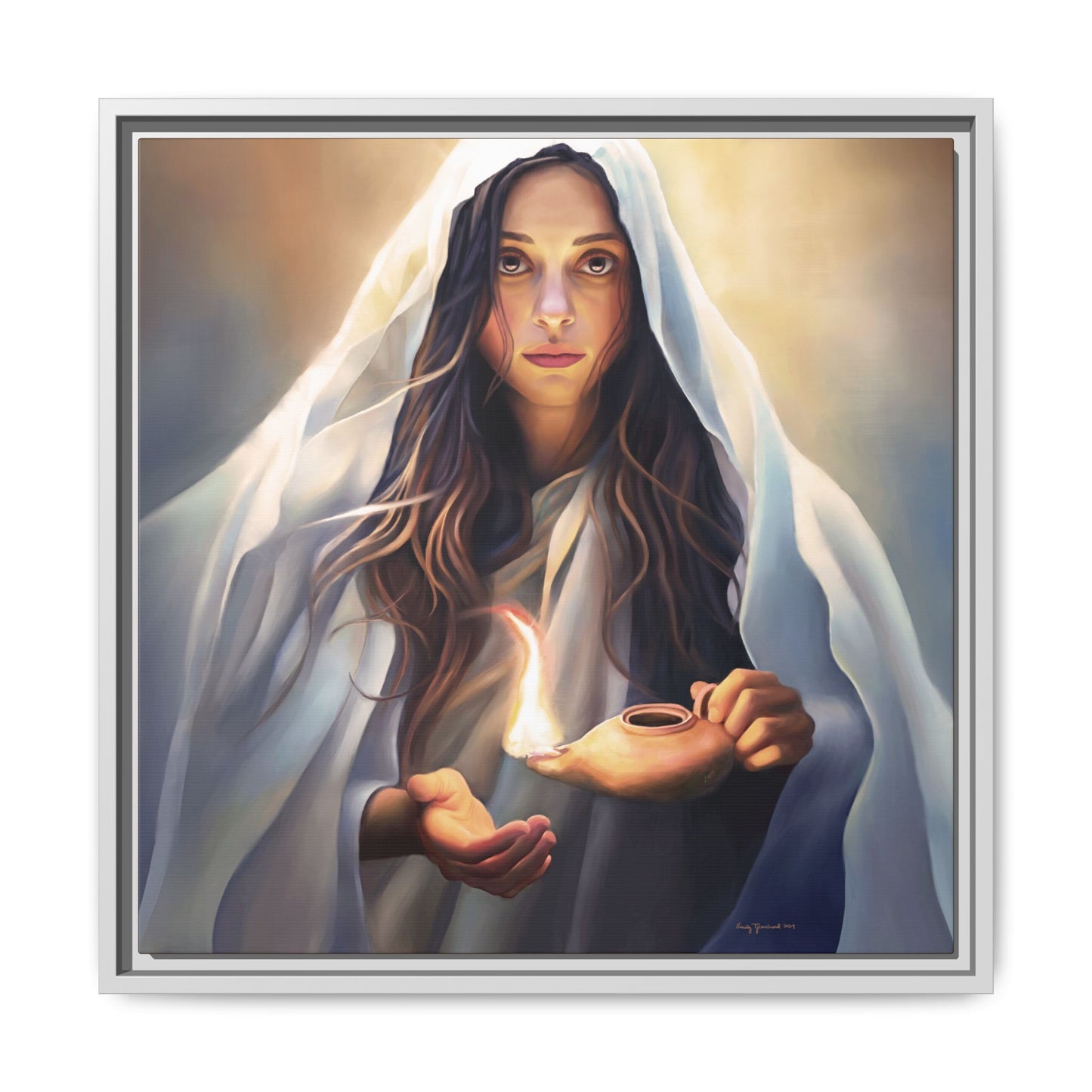 Mary Magdalene Woman Courage Framed Canvas Print of Painting, Female Discipleship, Beautiful Inspirational Art for Christians and Girls, 10 Virgins