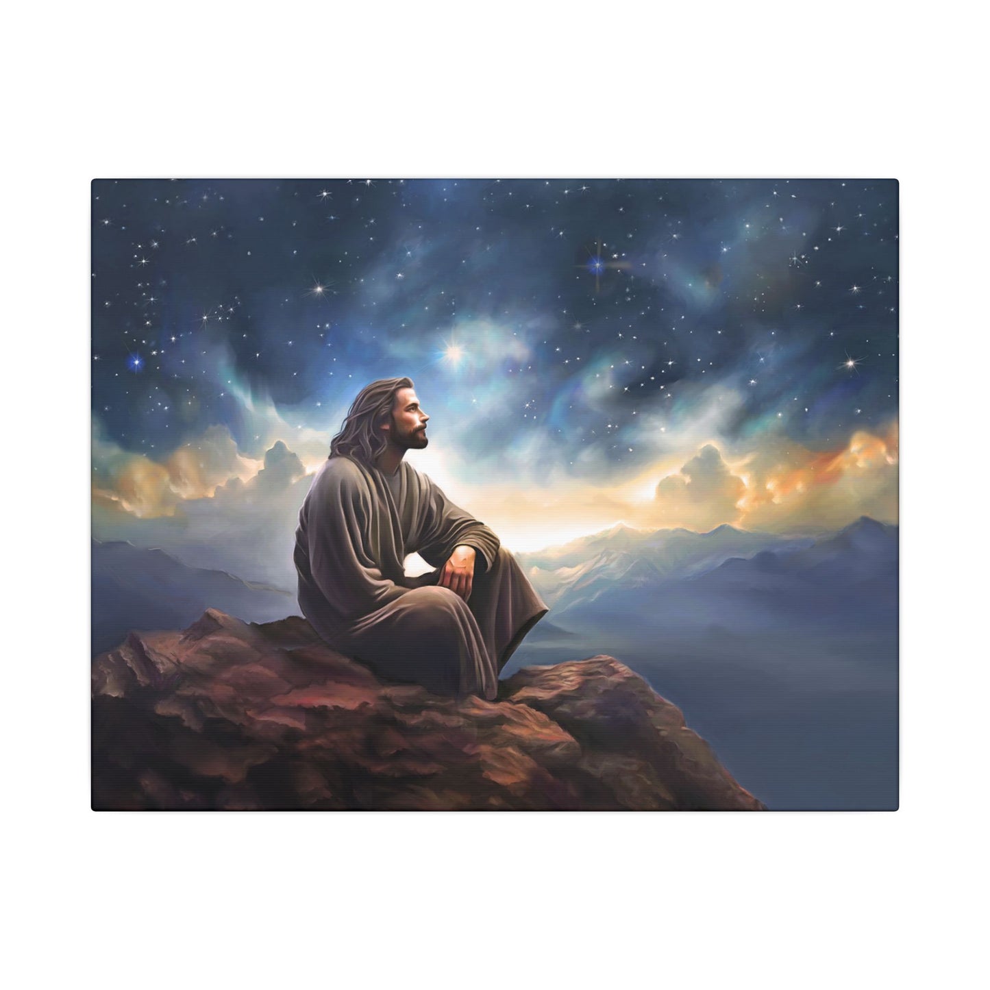 Jesus With The Stars, Fine Art Canvas Print, many sizes, Canvas, Christian Gift, Christian art, Missionary Gift