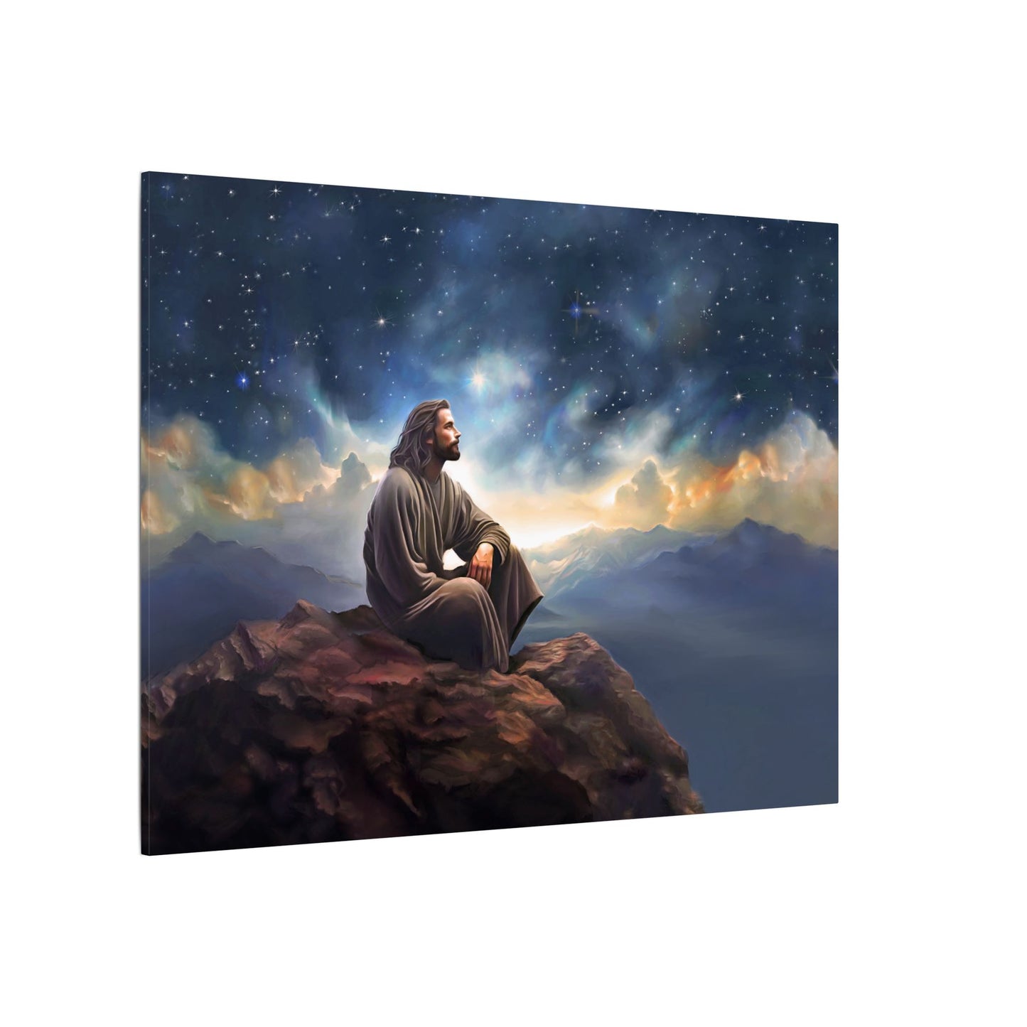 Jesus With The Stars, Fine Art Canvas Print, many sizes, Canvas, Christian Gift, Christian art, Missionary Gift