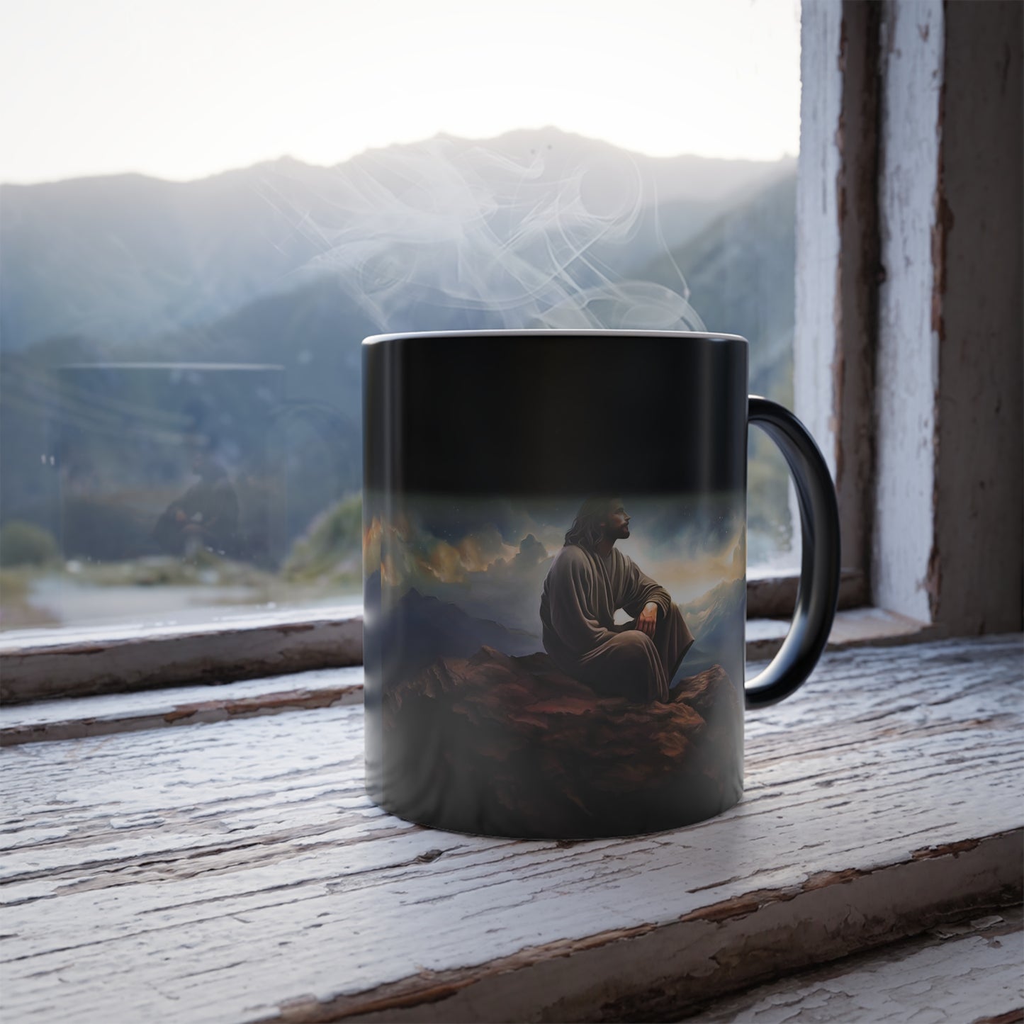 Jesus with The Stars Fun and spiritual Color Morphing Mug, Missionary Gift, Christmas Gift, Jesus Cup, Jesus Gift, Christian gift, 11oz