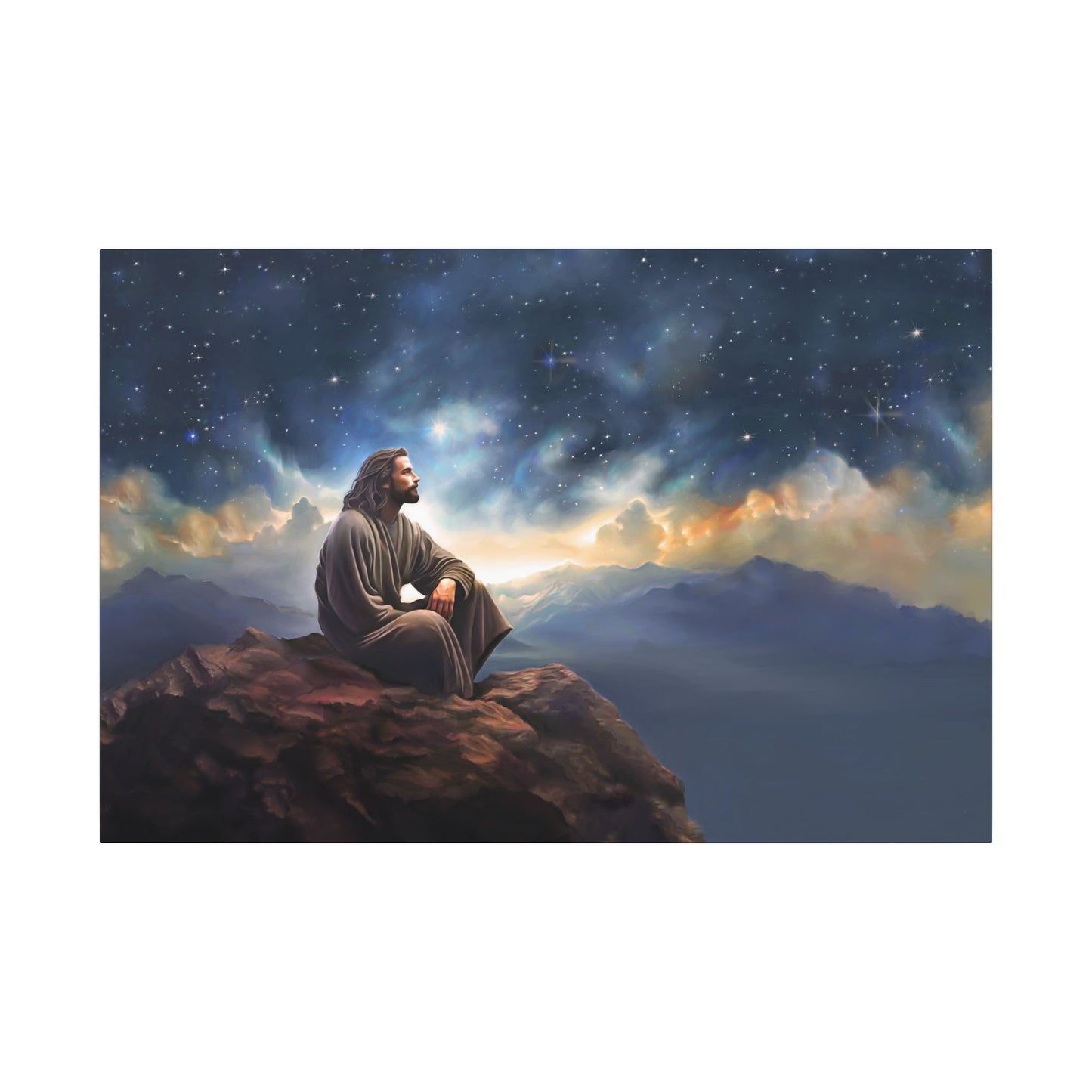 Jesus With The Stars, Fine Art Canvas Print, many sizes, Canvas, Christian Gift, Christian art, Missionary Gift