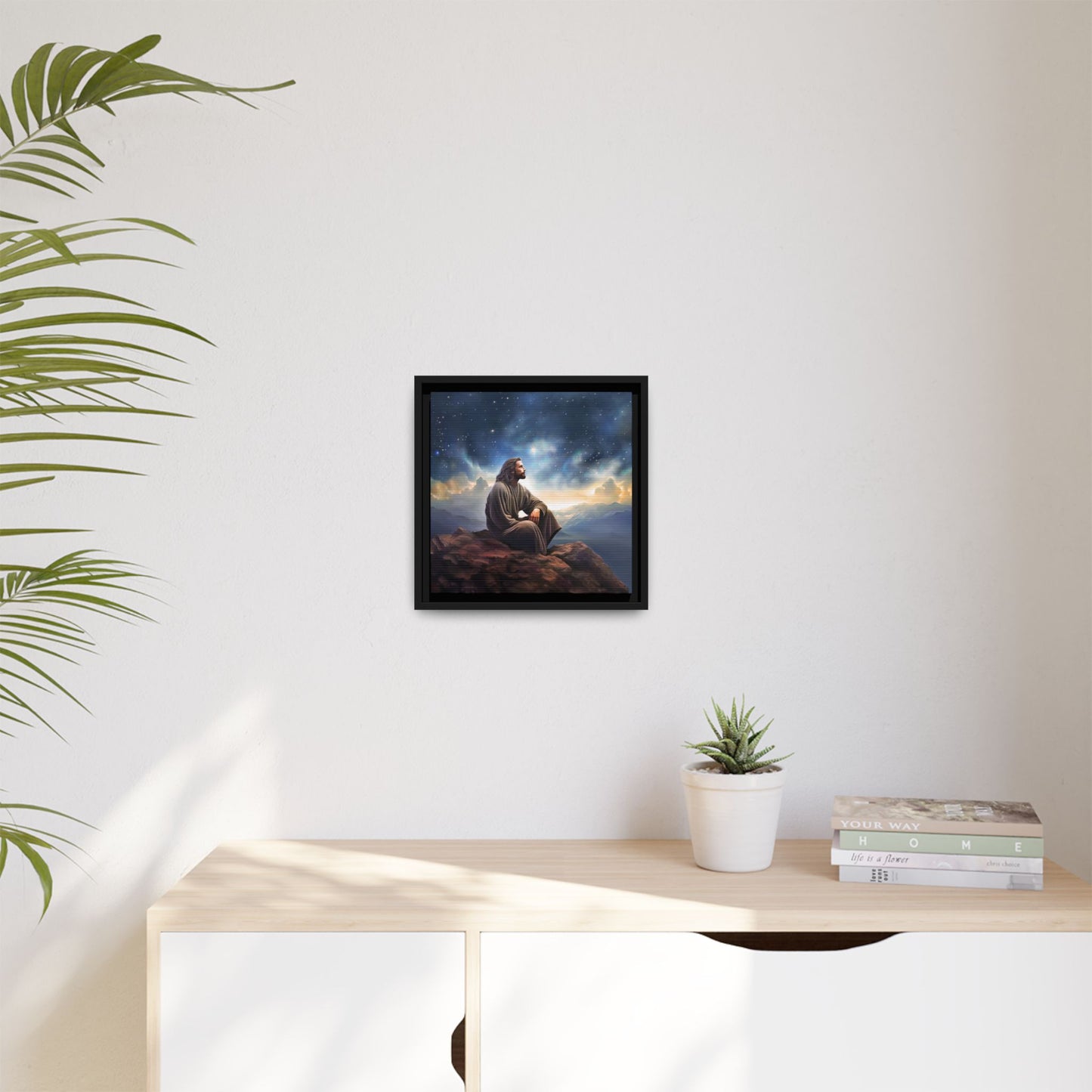 Jesus With The Stars, Framed Fine Art Canvas Print of Handmade Art, many sizes, Christian Art, Christian Gifts