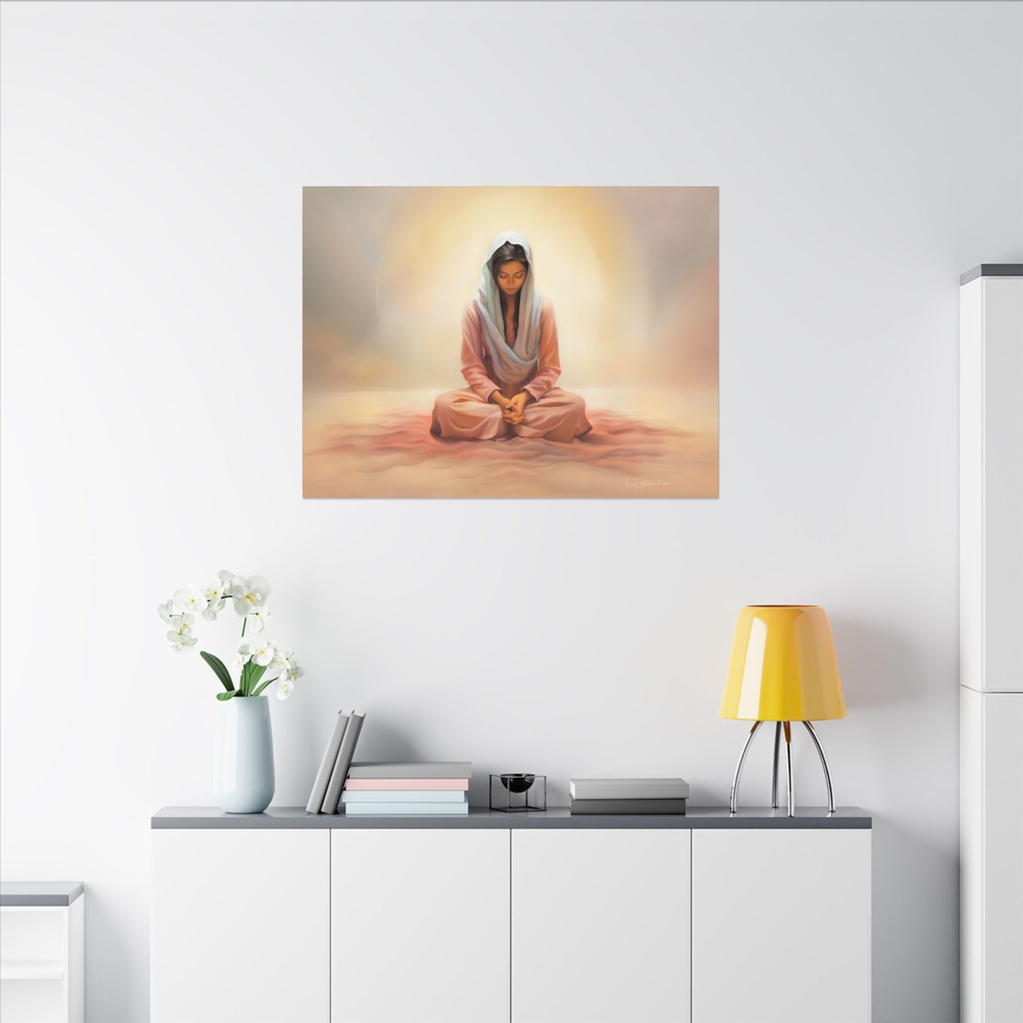 Stillness Fine Art Canvas Print, Spiritual Art, Gift for Her, Christian Artwork, Home Gift, Religious Artwork, Female Discipleship