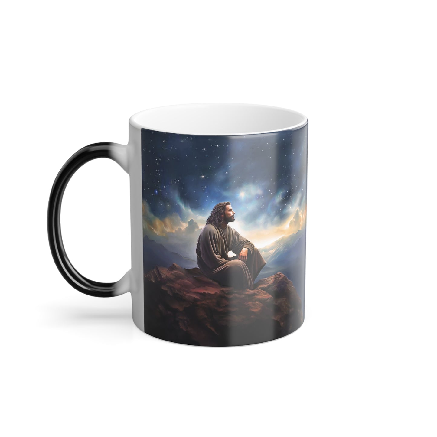 Jesus with The Stars Fun and spiritual Color Morphing Mug, Missionary Gift, Christmas Gift, Jesus Cup, Jesus Gift, Christian gift, 11oz