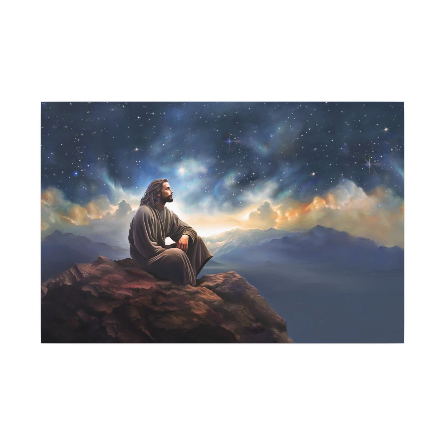 Jesus With The Stars, Fine Art Canvas Print, many sizes, Canvas, Christian Gift, Christian art, Missionary Gift
