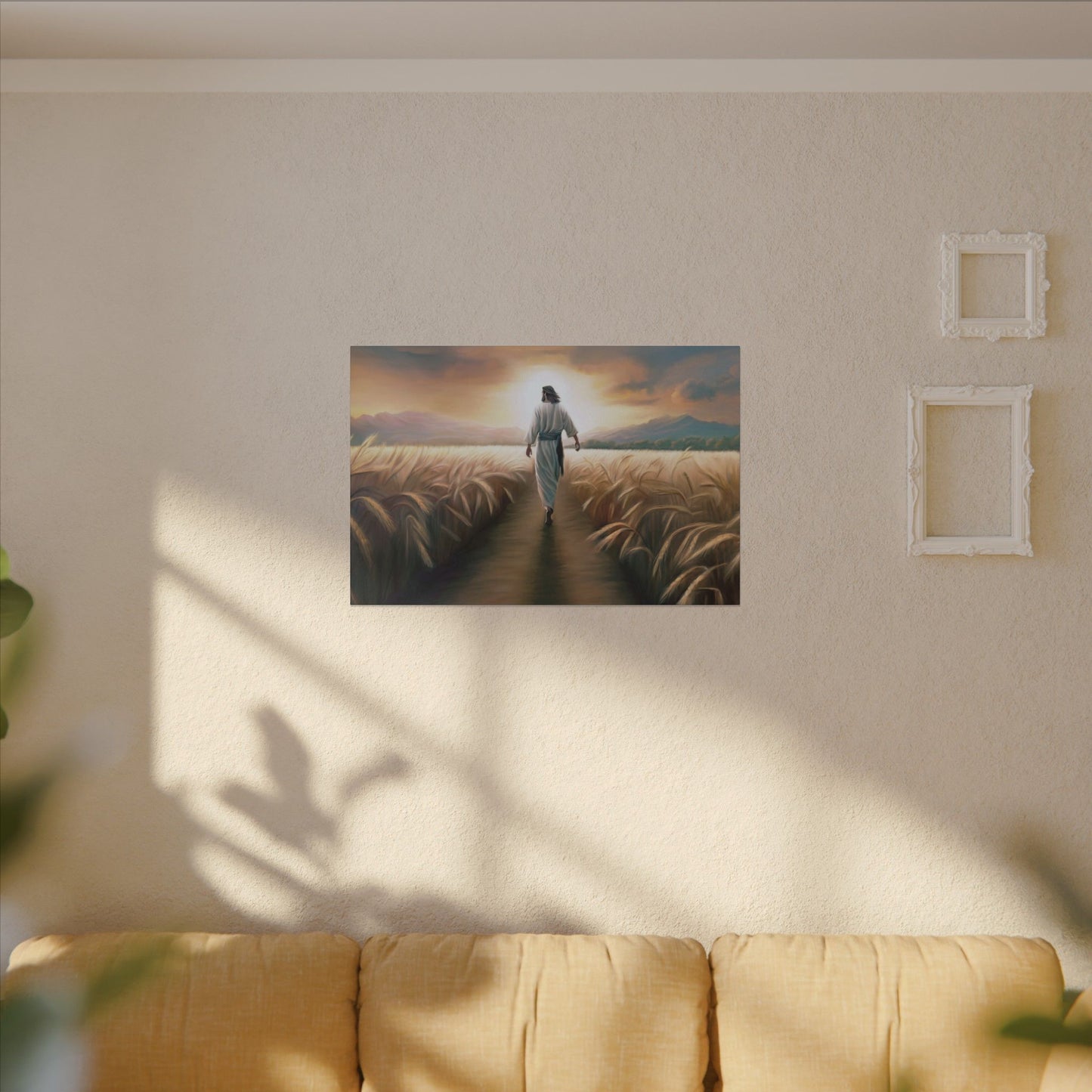 Called To Serve, Fine Art Canvas Print, Missionary Gift, many sizes, Jesus Christ walking through a wheat field, Christian Art