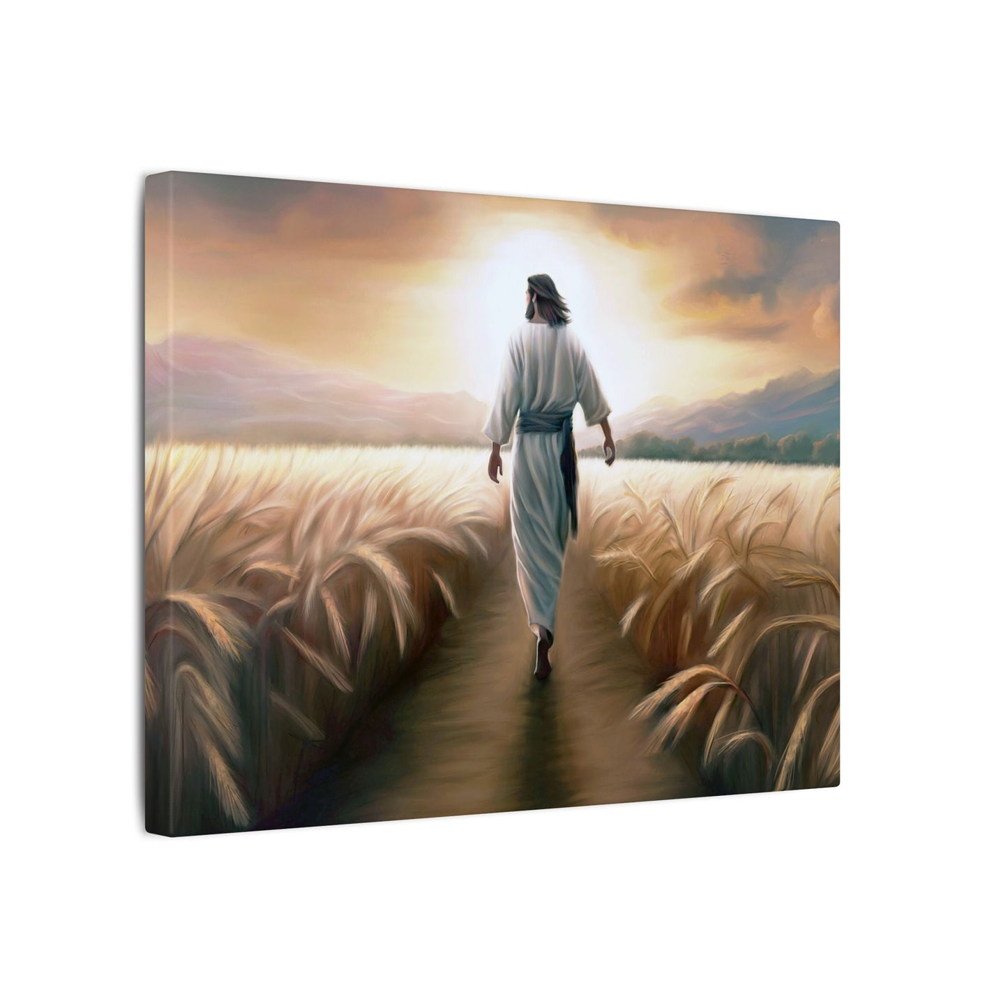 Called To Serve, Fine Art Canvas Print, Missionary Gift, many sizes, Jesus Christ walking through a wheat field, Christian Art