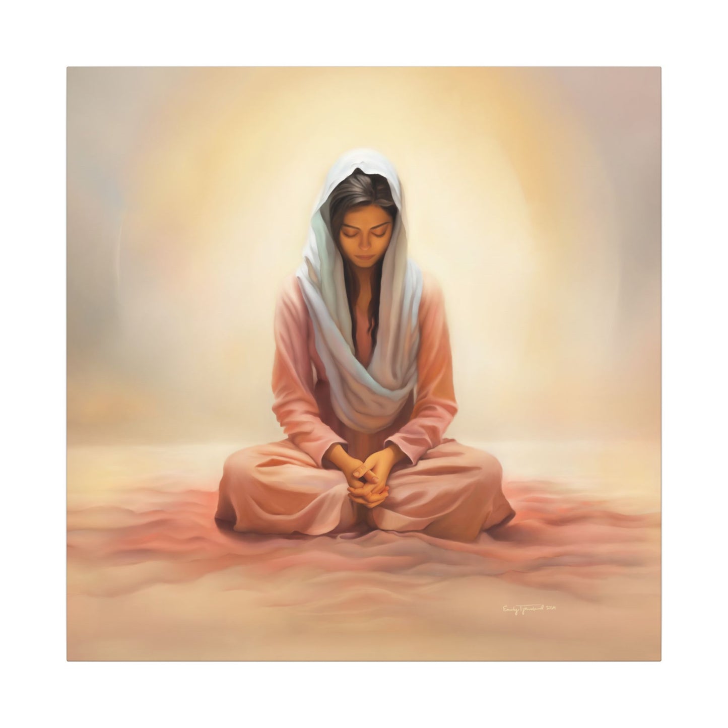 Stillness Fine Art Canvas Print, Spiritual Art, Gift for Her, Christian Artwork, Home Gift, Religious Artwork, Female Discipleship