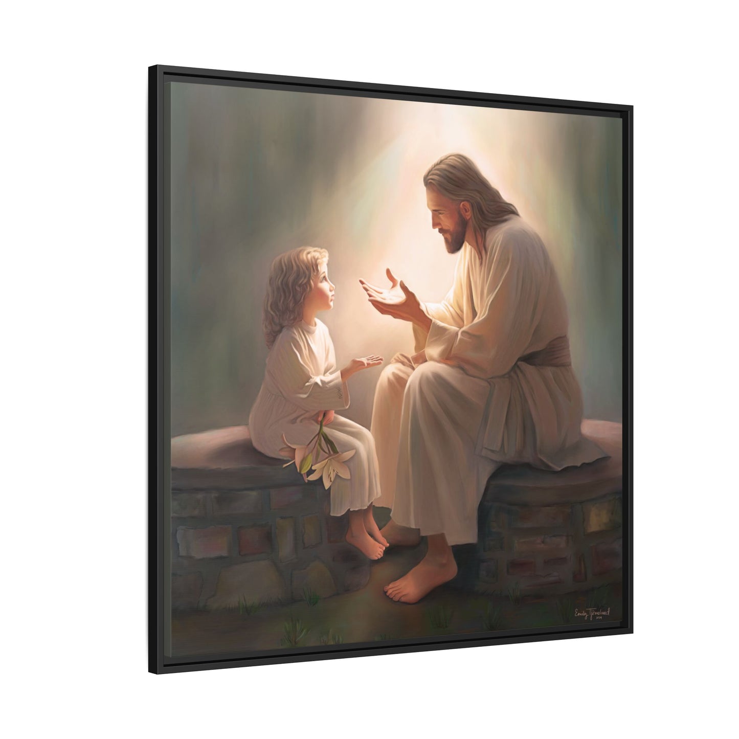 You Are The Light Fine Art Canvas Print, Framed, Picture of Jesus, Christian Gift, Christian Art, Jesus Christ Art with Child, Framed