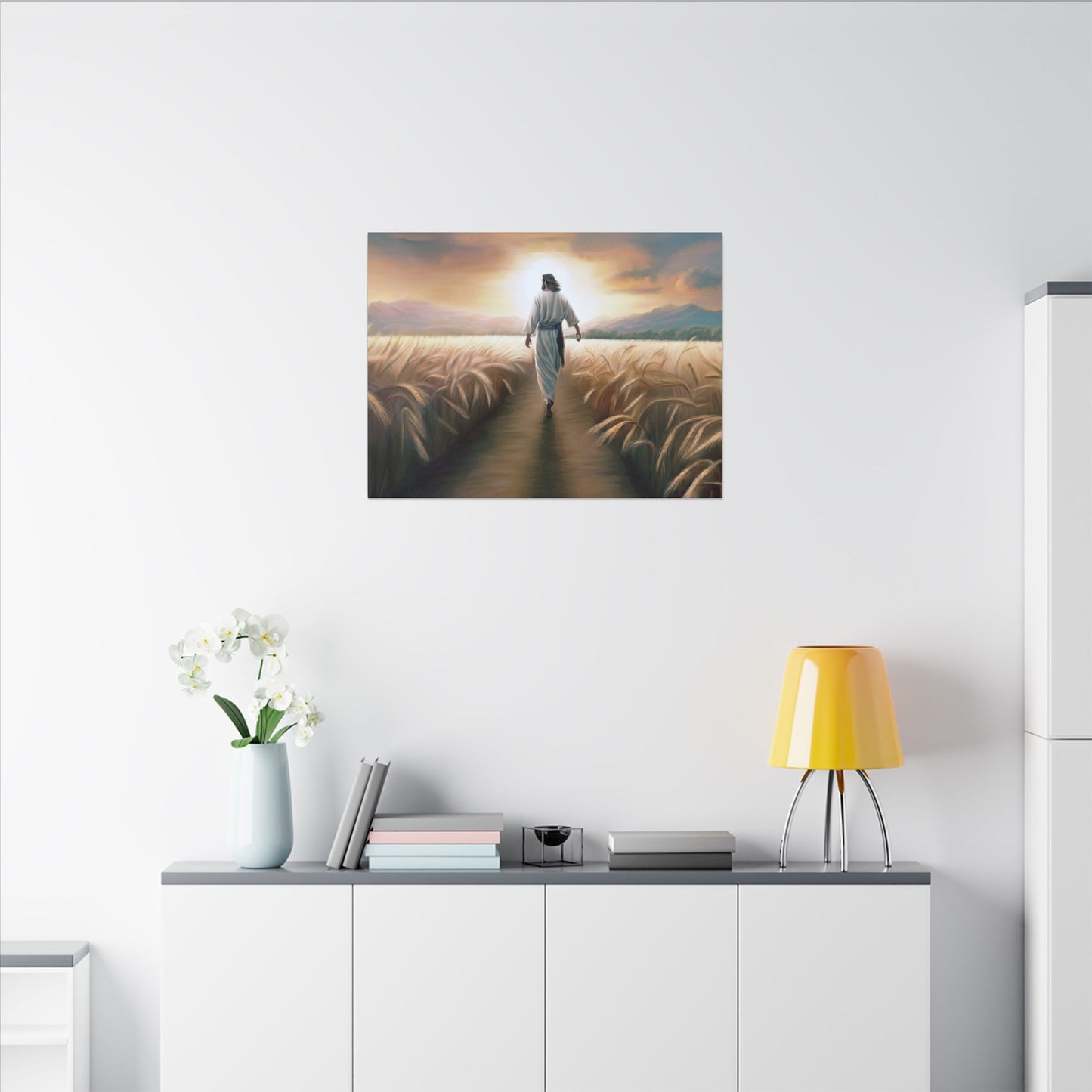 Called To Serve, Fine Art Canvas Print, Missionary Gift, many sizes, Jesus Christ walking through a wheat field, Christian Art