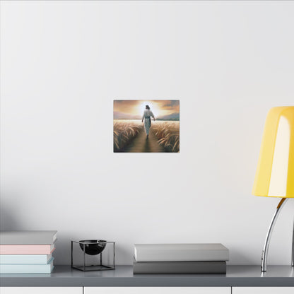 Called To Serve, Fine Art Canvas Print, Missionary Gift, many sizes, Jesus Christ walking through a wheat field, Christian Art
