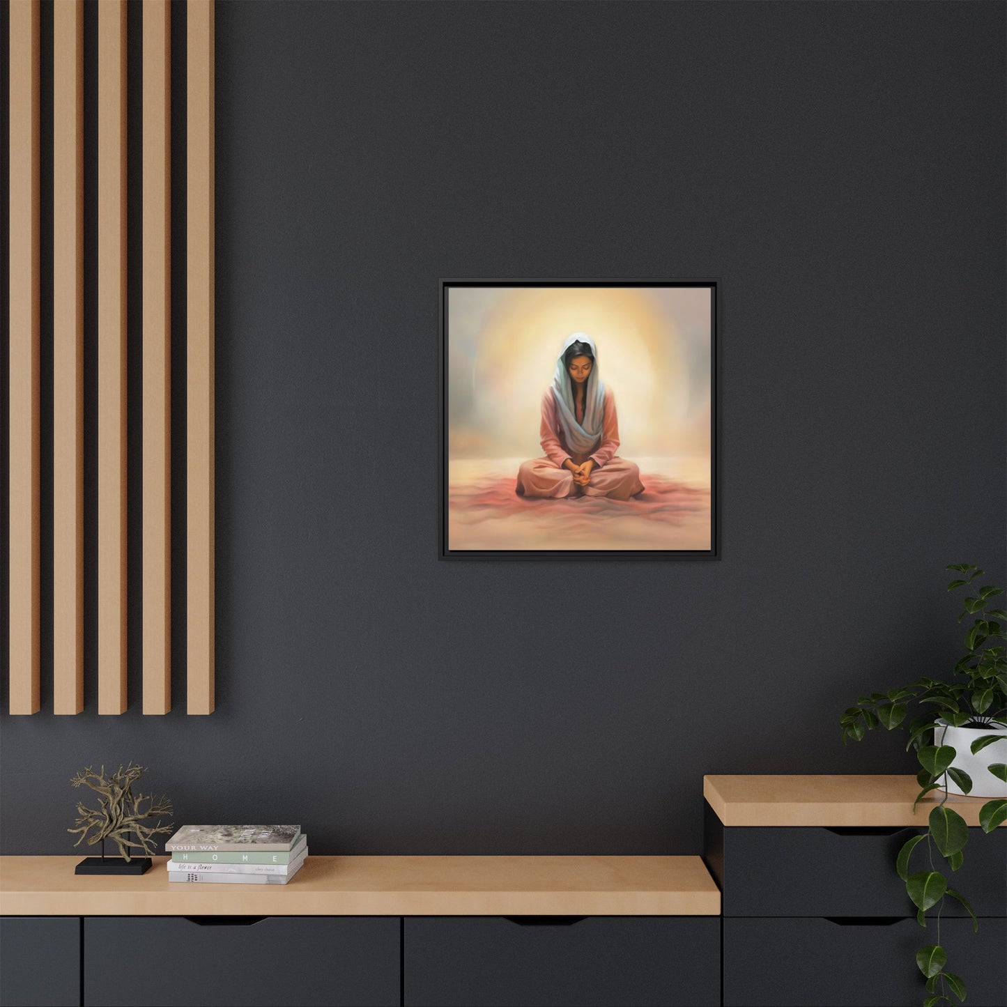 Stillness Canvas Print Artwork, Framed Wall Decor, Female Discipleship, Serene Stillness Painting, Multi-color Matte Picture