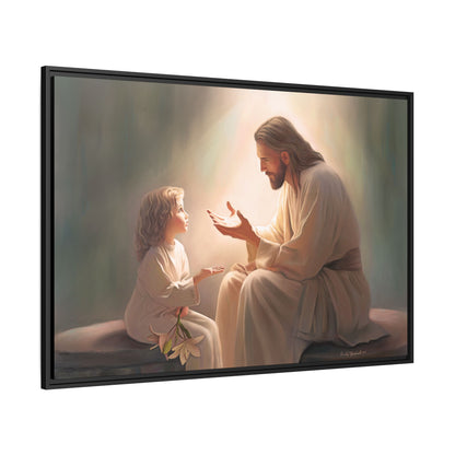 You Are The Light Fine Art Canvas Print, Framed, Picture of Jesus, Christian Gift, Christian Art, Jesus Christ Art with Child, Framed