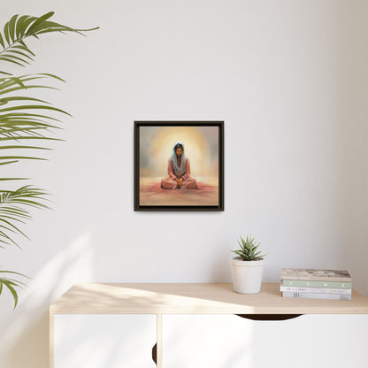 Stillness Christian Matte Canvas Print Artwork Framed, Female Discipleship Meditation Art, Stillness Artwork, Stillness Artwork, Framed (Multi-color)