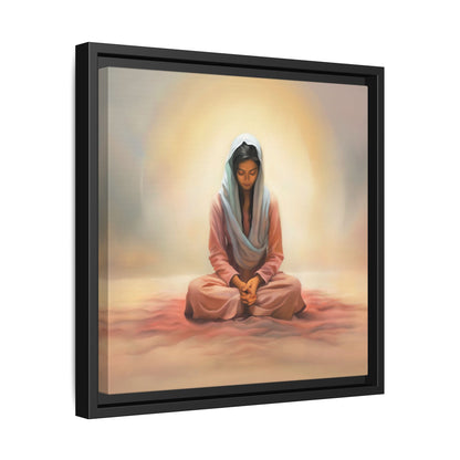 Stillness Christian Matte Canvas Print Artwork Framed, Female Discipleship Meditation Art, Stillness Artwork, Stillness Artwork, Framed (Multi-color)