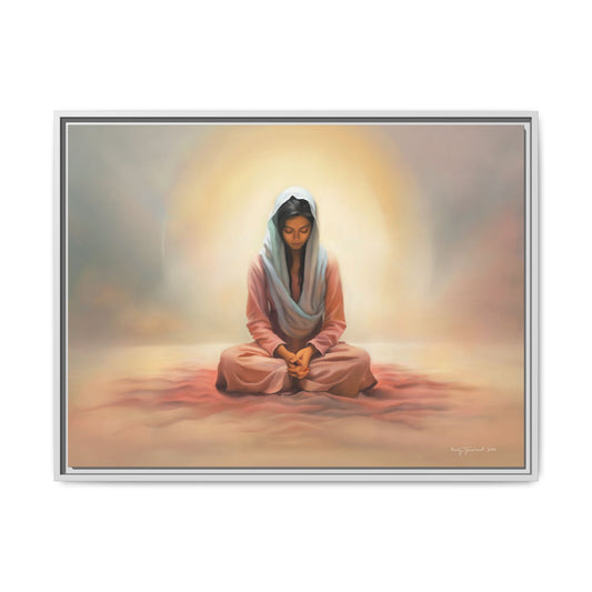 Stillness Christian Matte Canvas Print Artwork Framed, Female Discipleship Meditation Art, Stillness Artwork, Stillness Artwork, Framed (Multi-color)